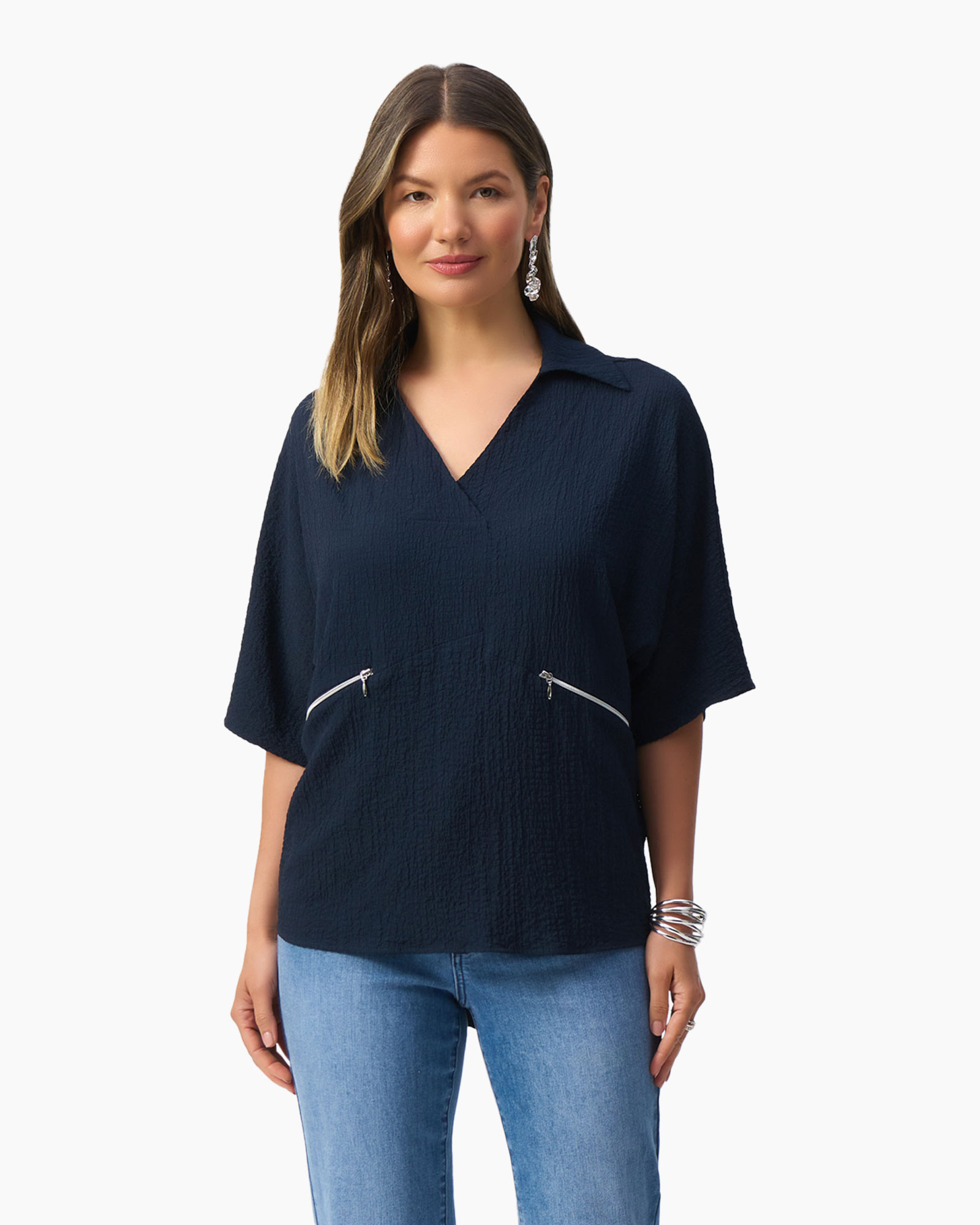 Top Round Neck Donker Blauw
