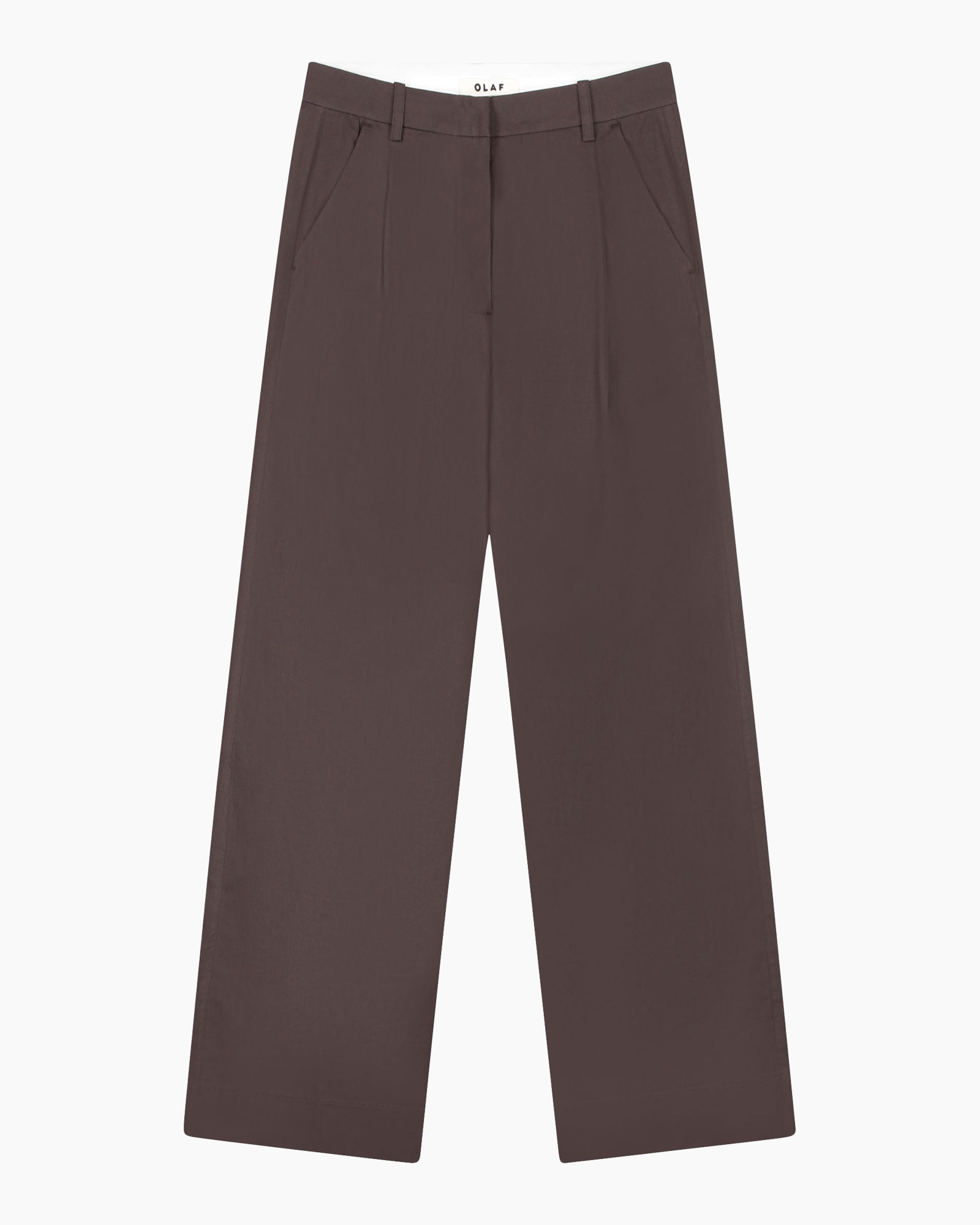 broek, broek, bruin, wijd model, geen elastic waistband