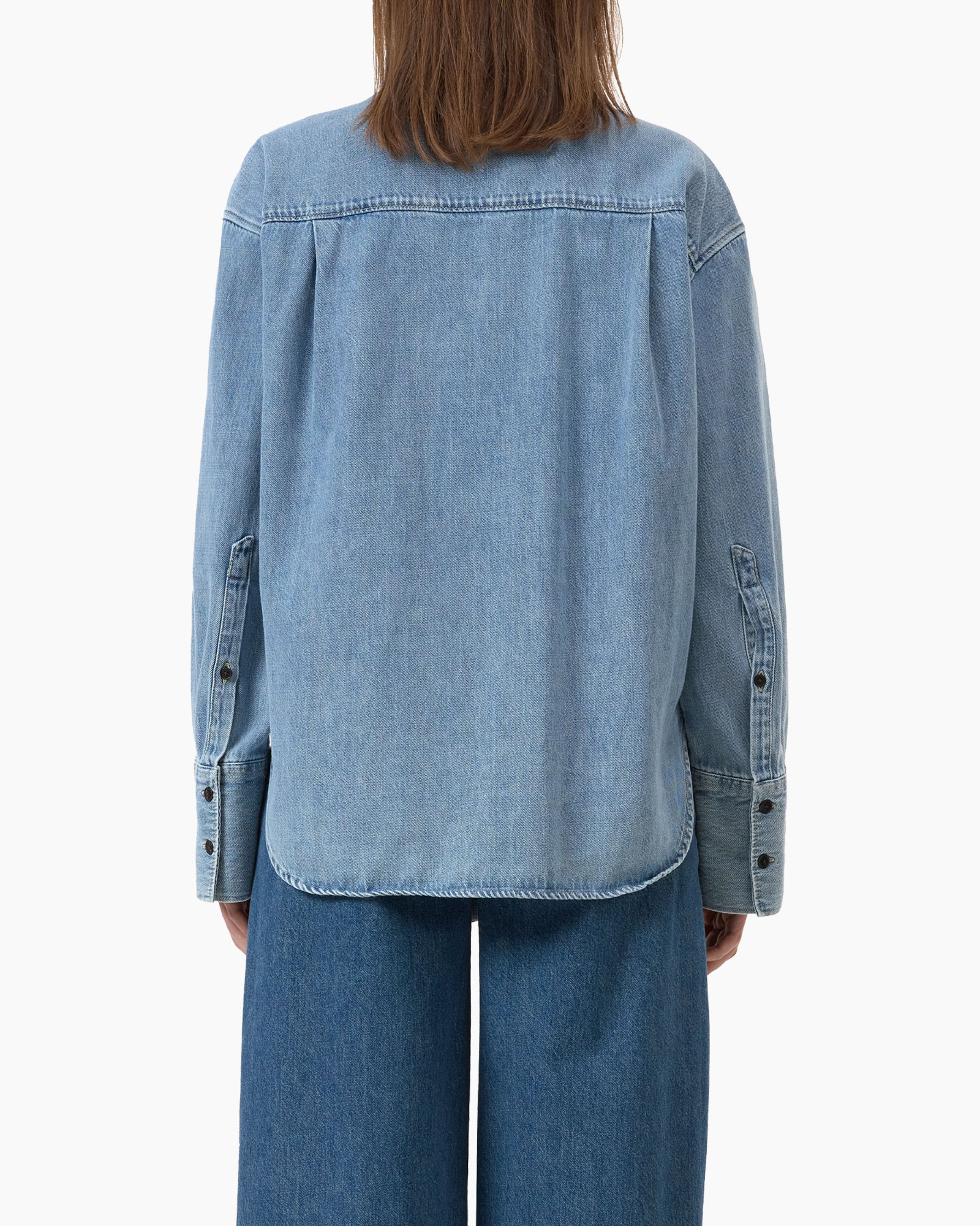 Blouse Scarf Licht Blauw