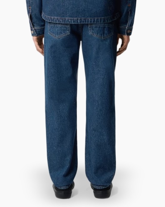 spijkerbroek, broek, blauw, denim, wijdere been