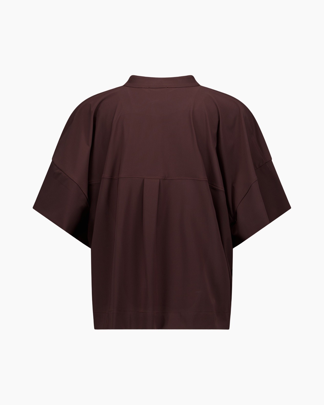top, hemd, blouse, bruin, losse pasvorm