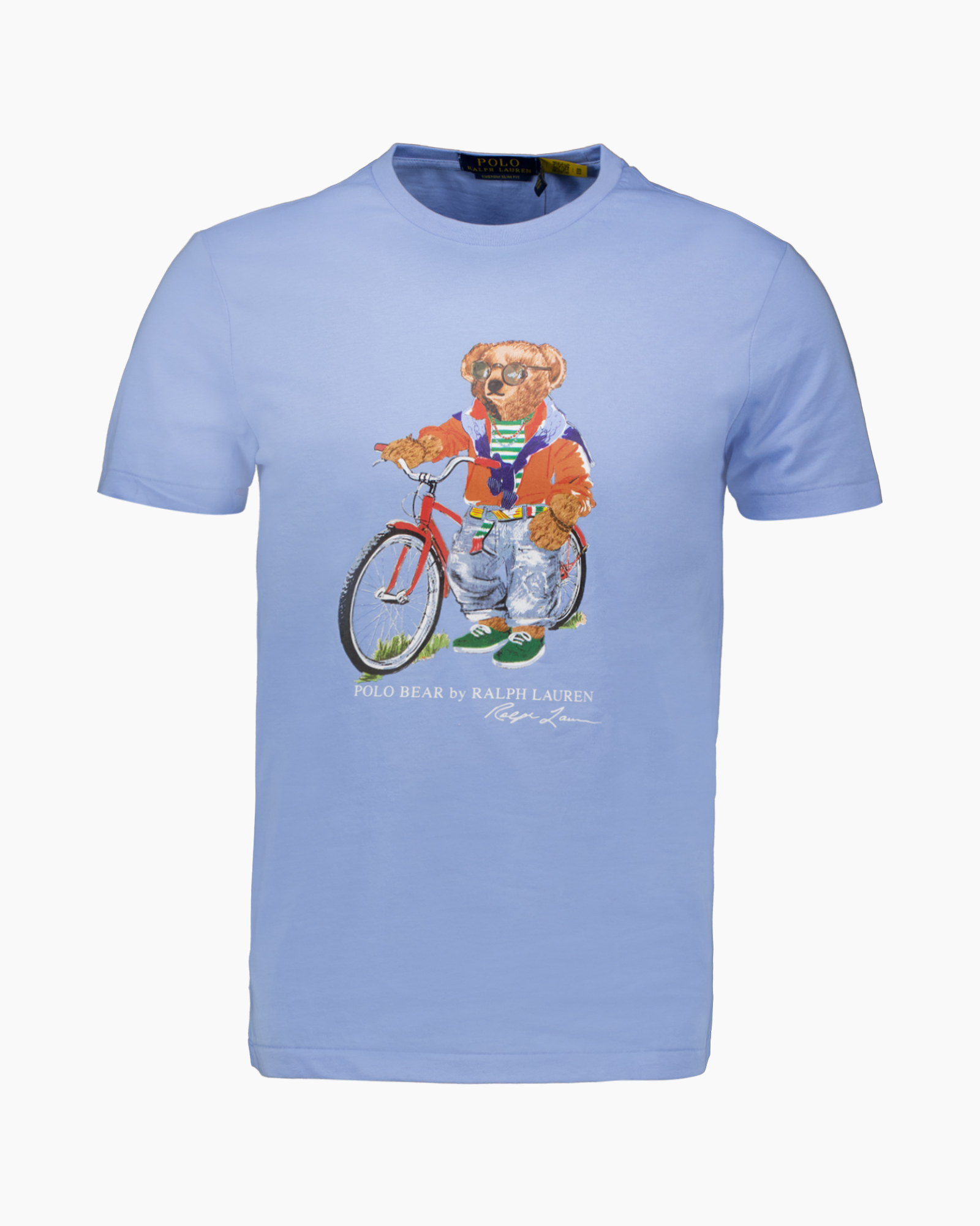 t-shirt, grafiek, korte mouwen, blauw, beerafbeelding