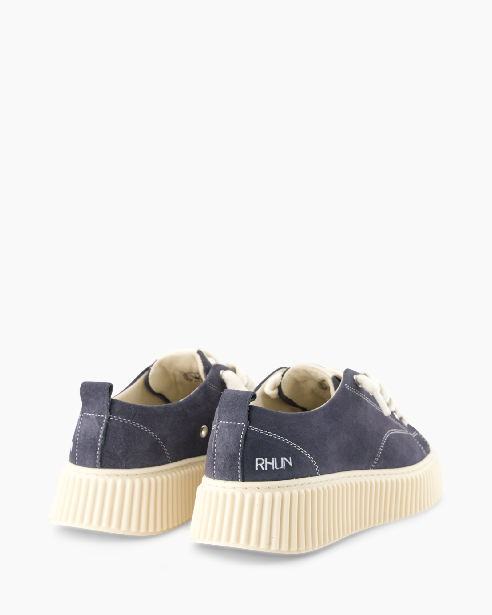 schoen, sneaker, blauw, suede, platformzolen