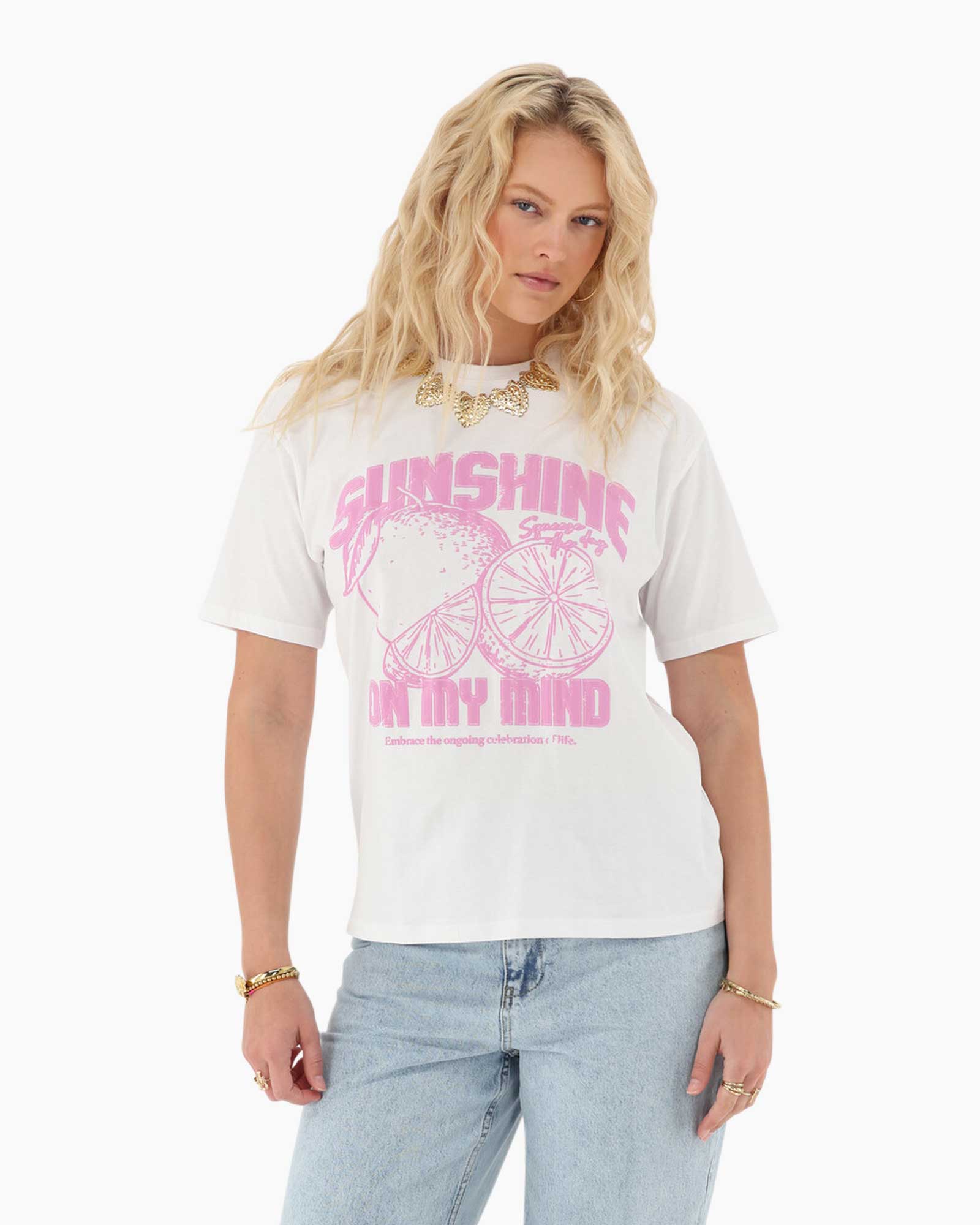 T-shirt Sunshine On My Mind Tee Wit