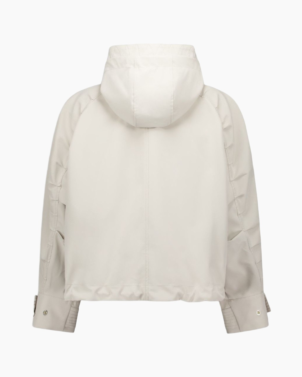 white, jacket, hooded, zipper, pocket flaps