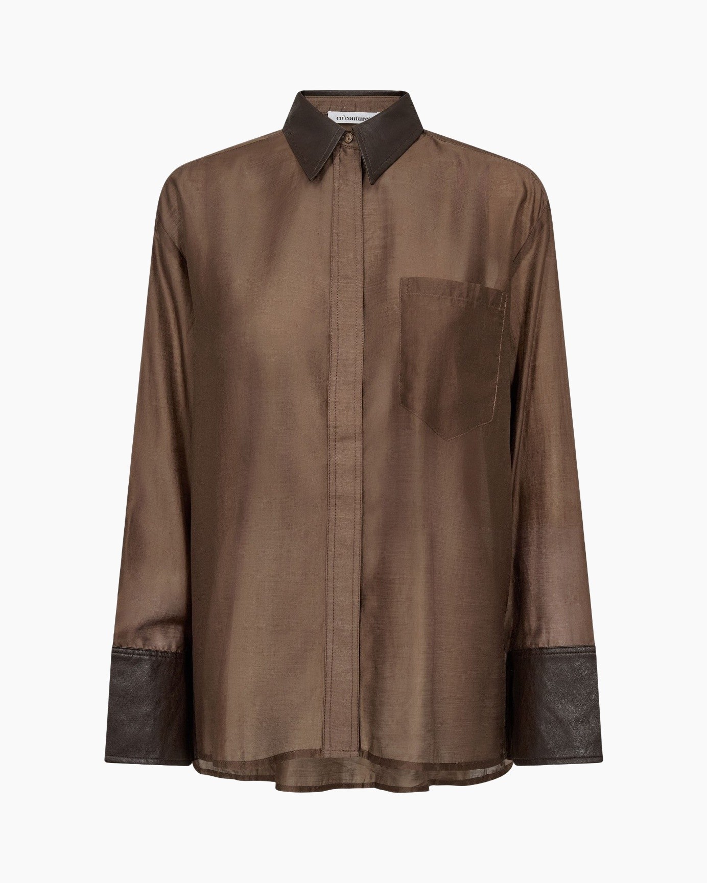 button-down, hemd, bruin, langerarm, zak