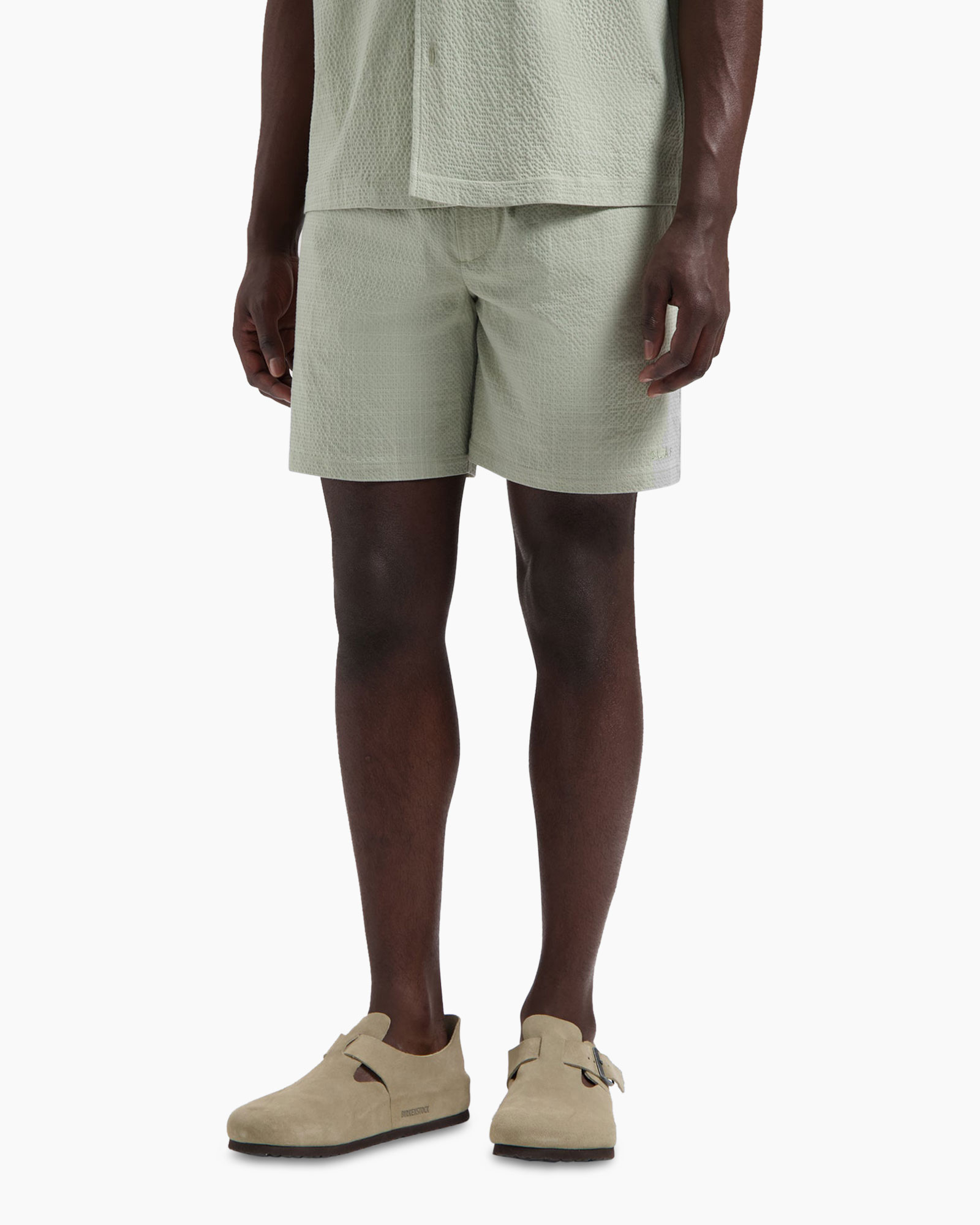 Korte Broek Fine Check licht groen