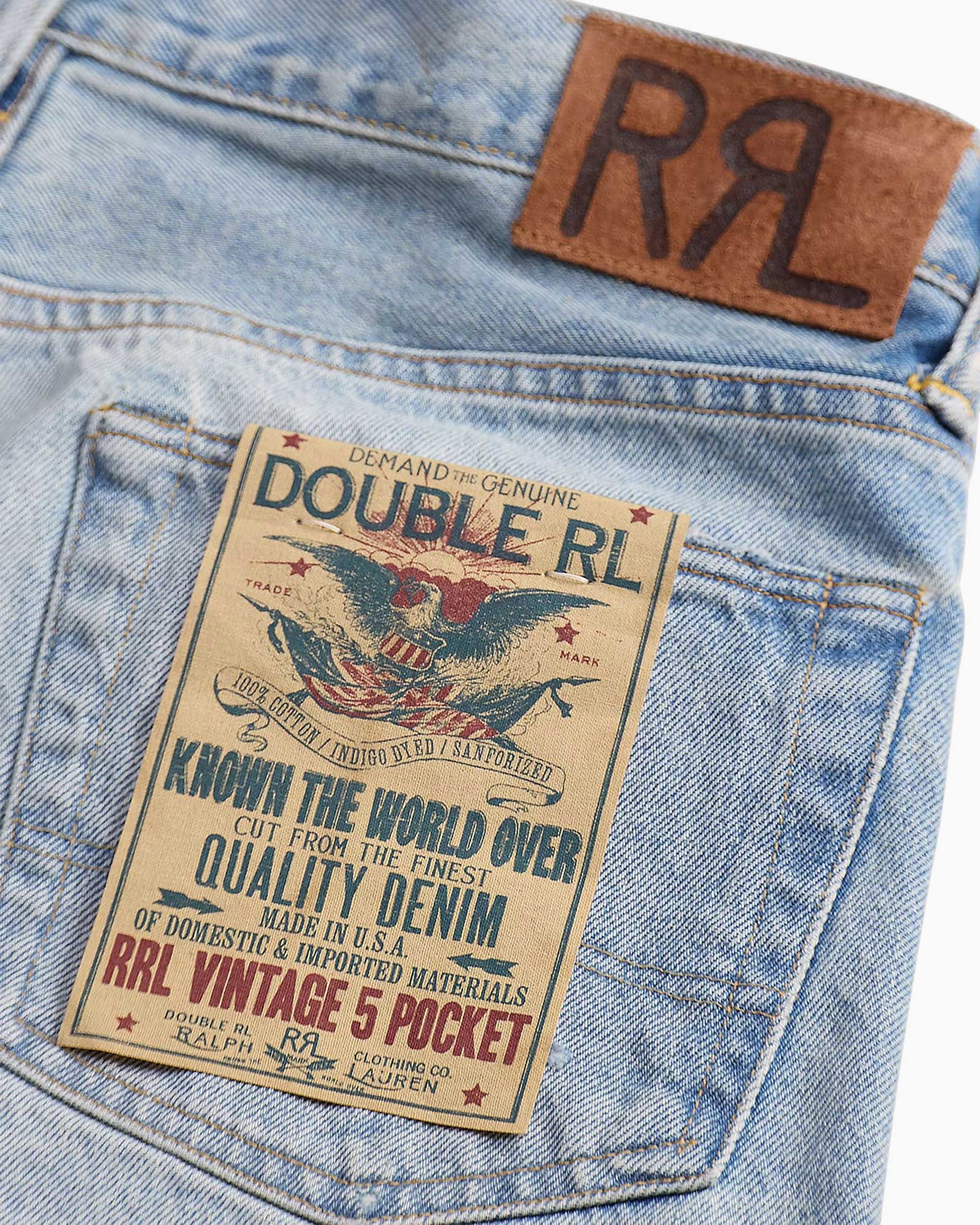 denim, spijkerbroek, achterzak, zak, label