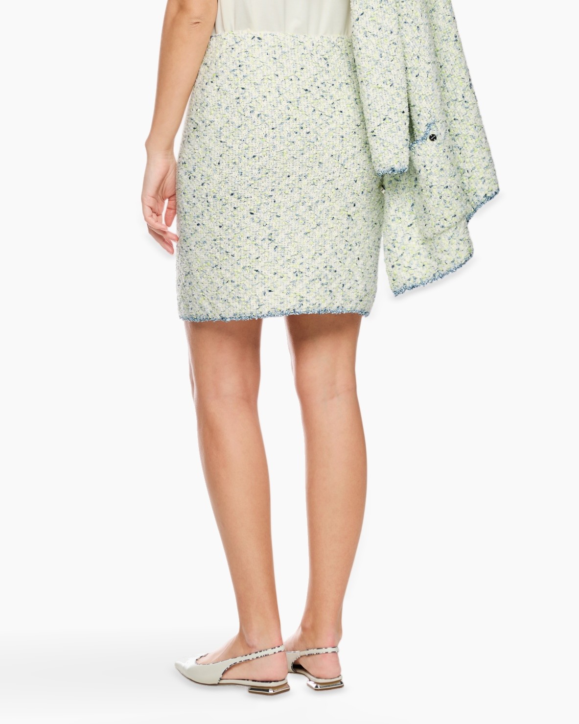 rok, minirok, tweed, patroon, licht kleur