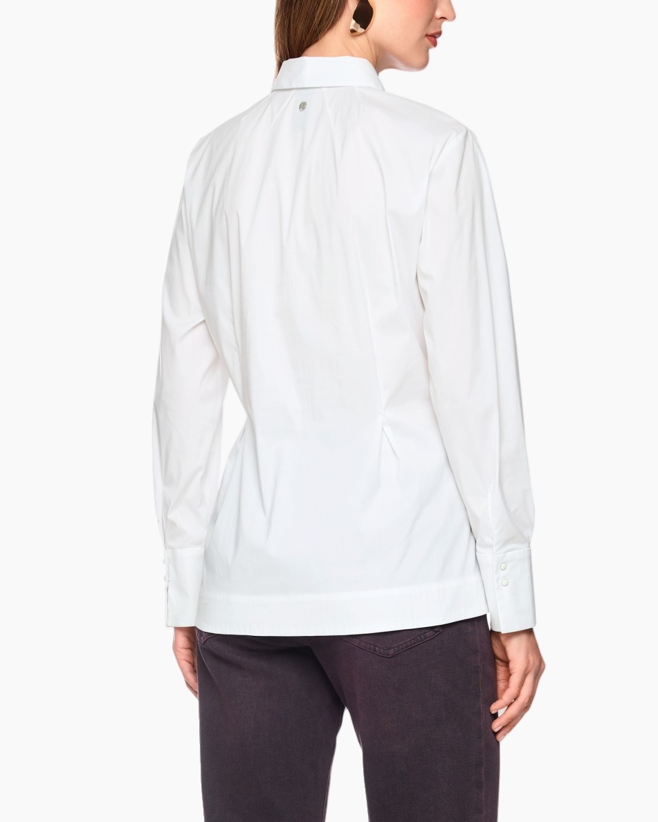 witte blouse, knopen-down, gekraagd, lange mouwen, casual pasvorm