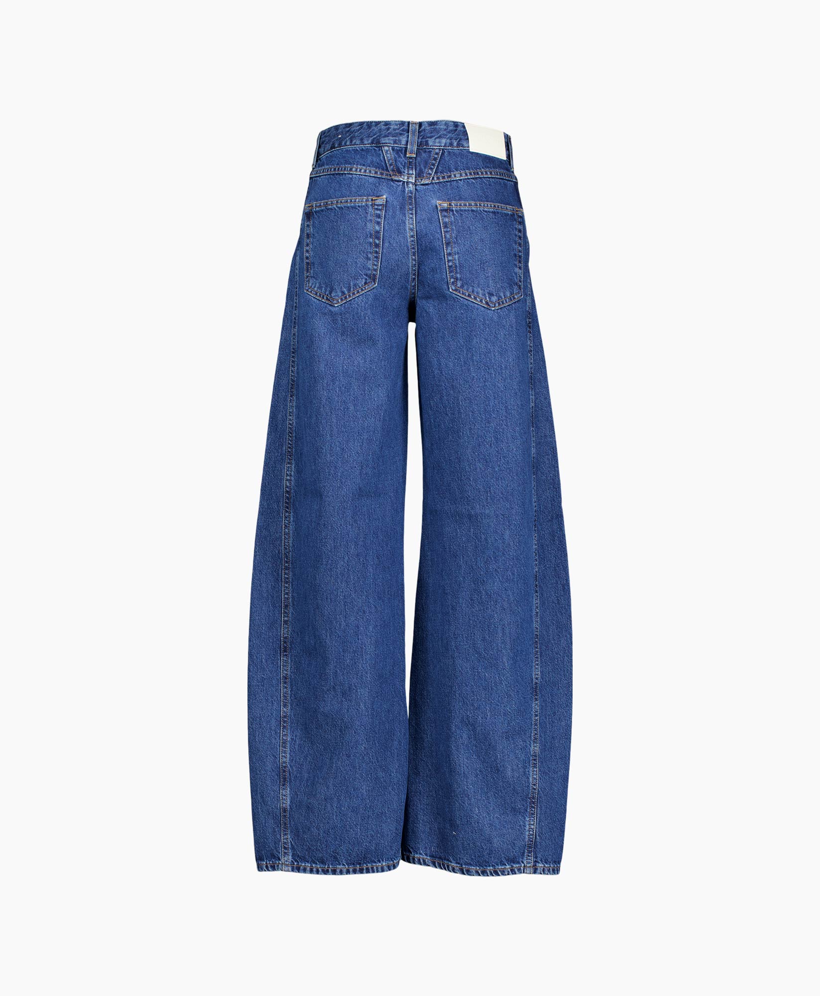 spijkerbroek, wijduit, denim, blauw, broek