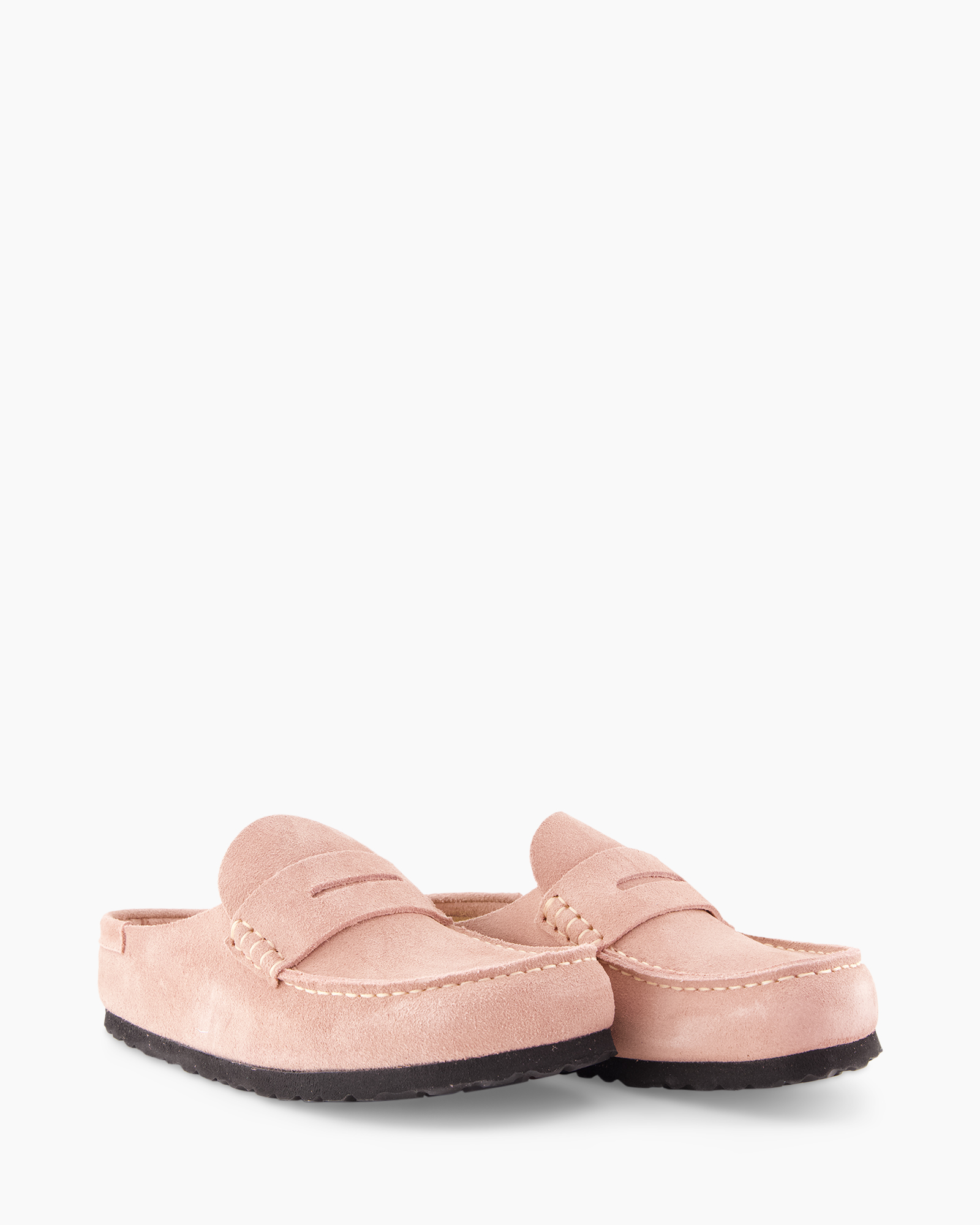 sloffen, moccasins, roze, suede, rijschoen