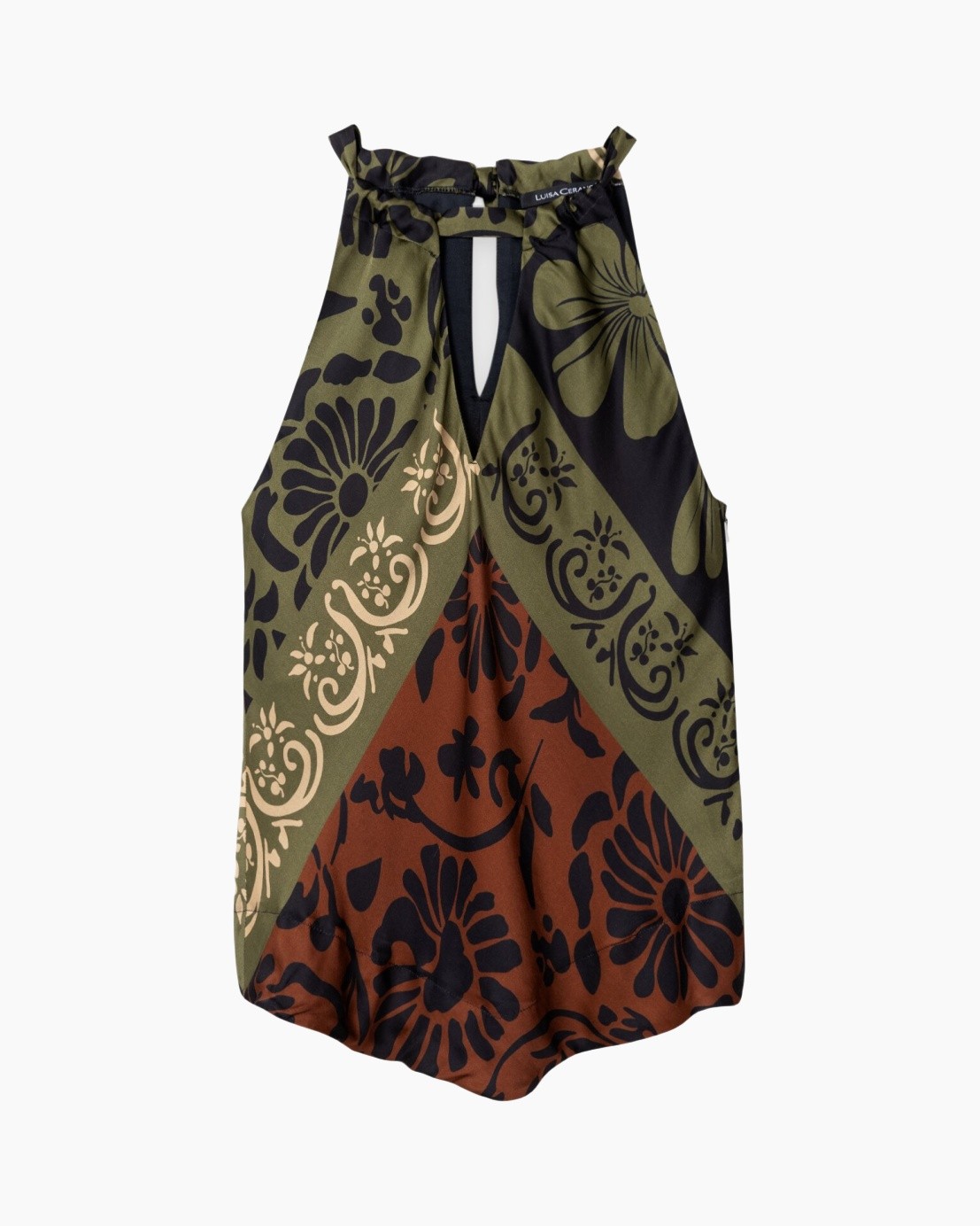 jurk, halter, patroon, boho, riemloos