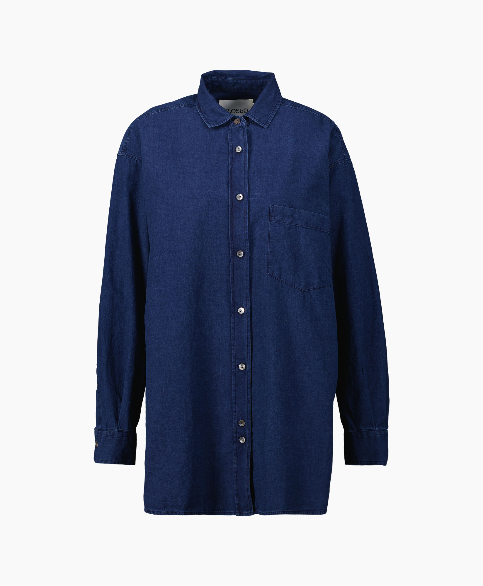 Closed Blouse Basic Shirt Blauw