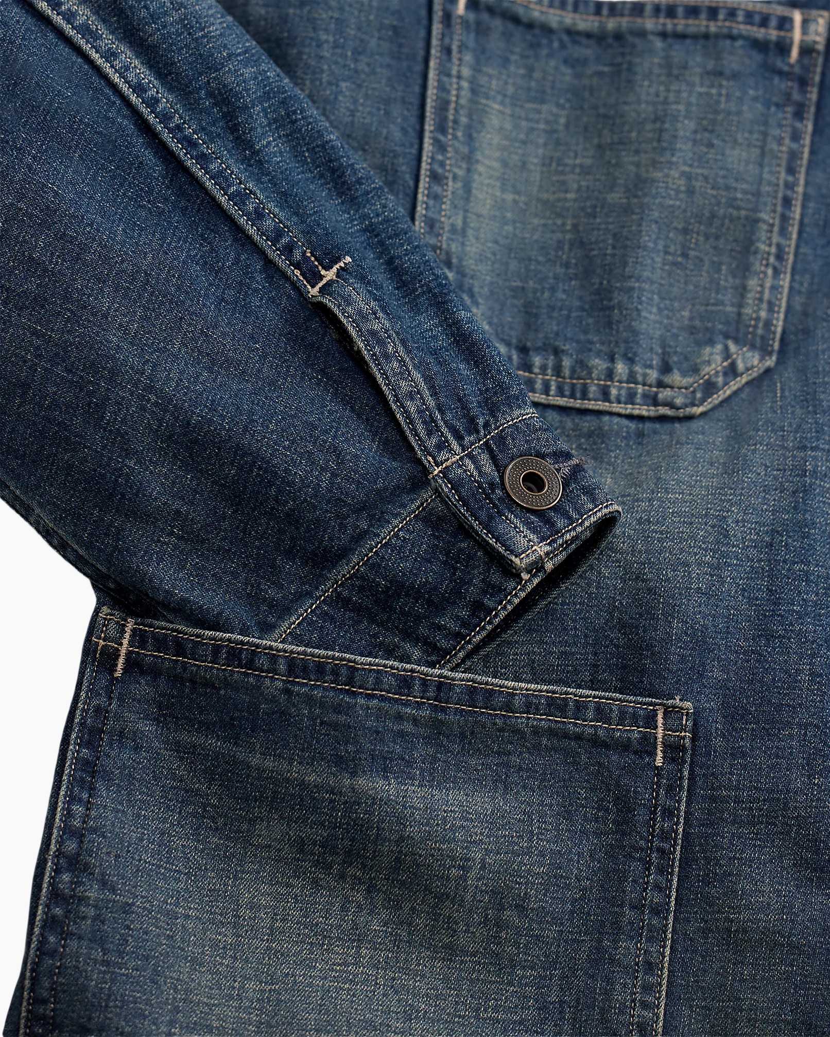 denim, jas, blauw, spijkerjas, kraagknop
