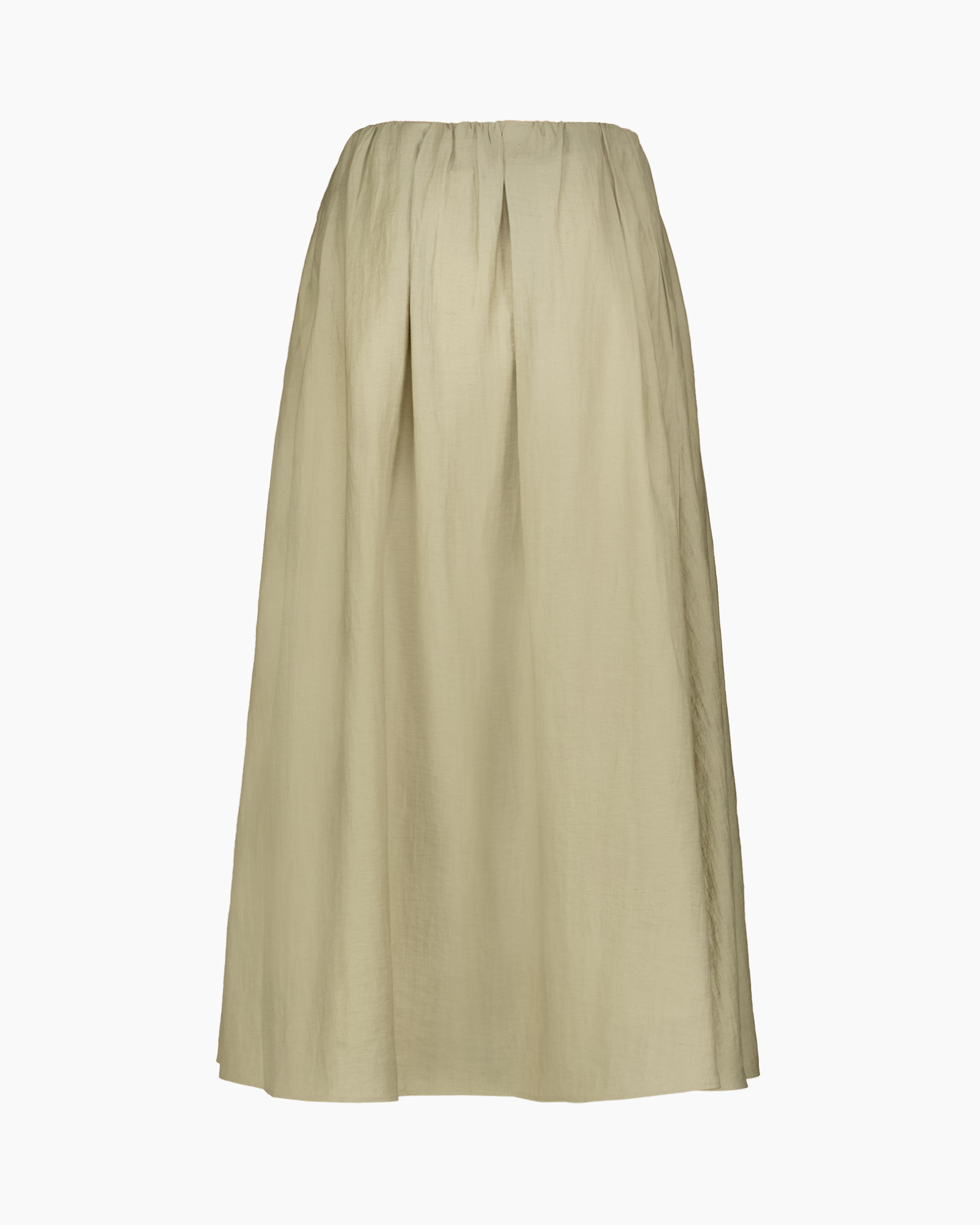 rok, maxi, beige, elastische taille, eenvoudig