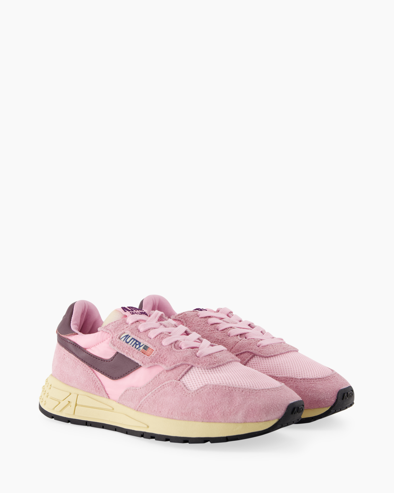 sneaker, roze, suede, gaas, laag-sneaker