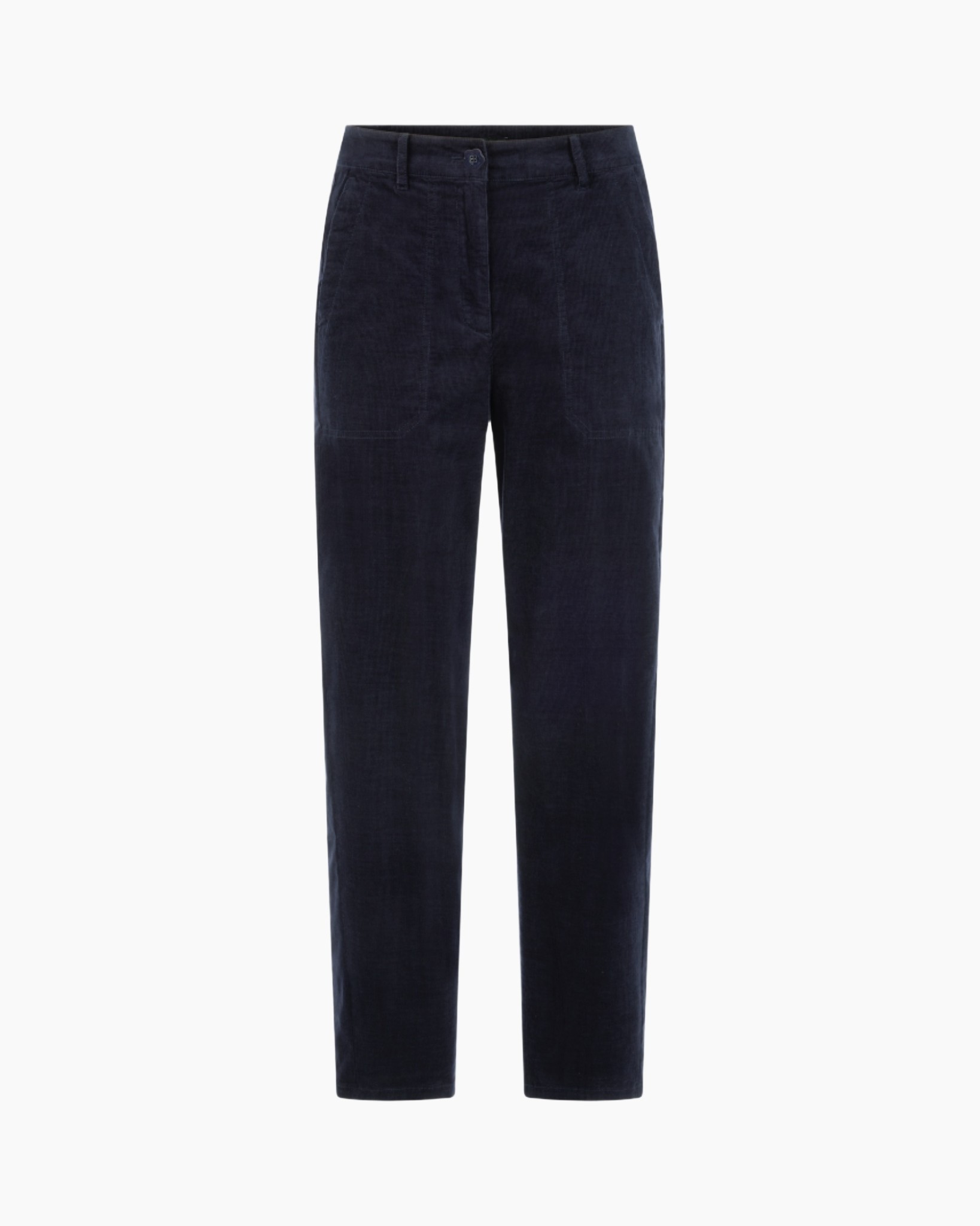 broeken, corduroy, marineblauw, rechtstek, tailleband