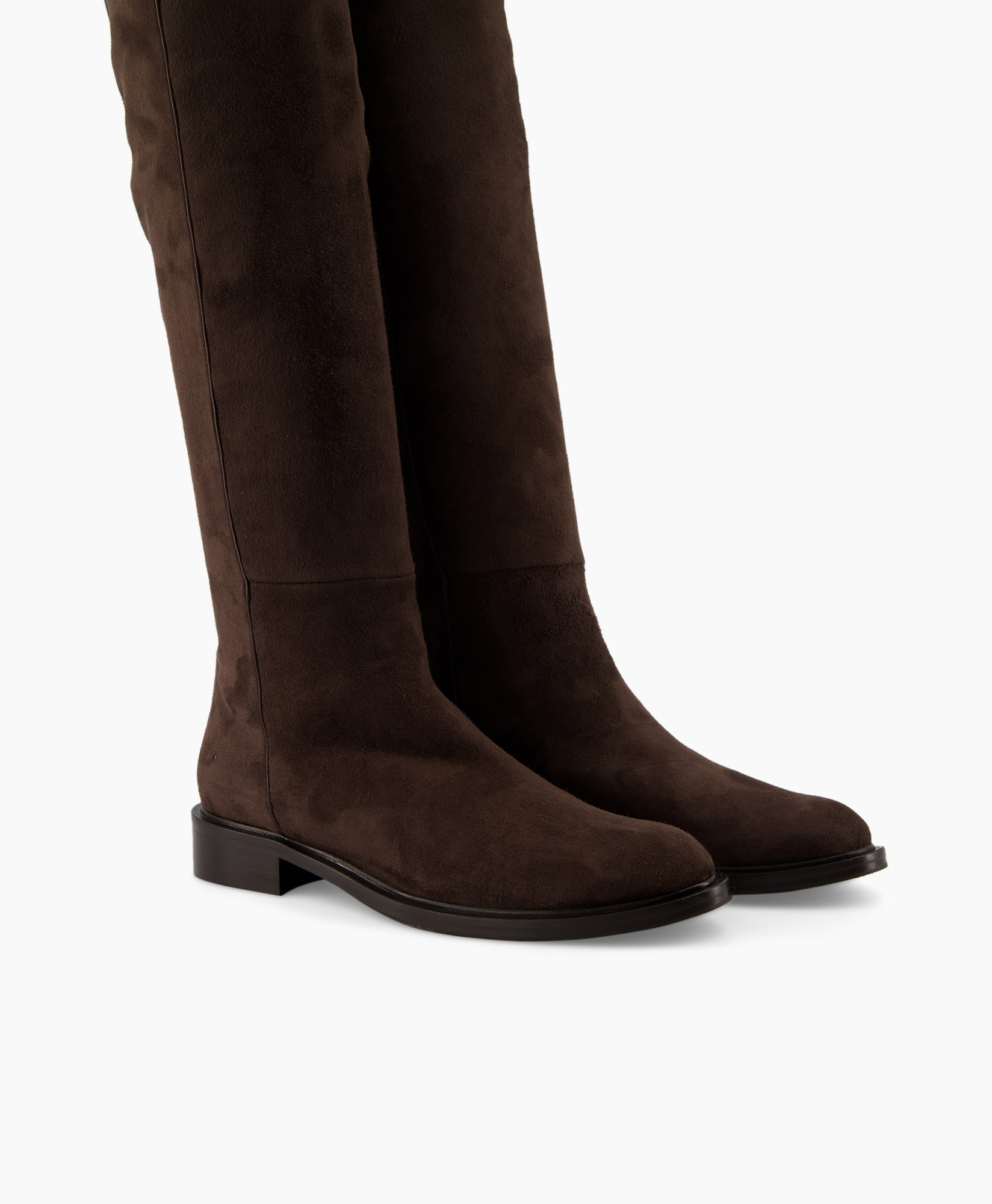 Lange Laars Strutt Panther Pell Stretch Velour Donker Bruin