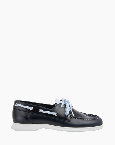 loafer, boat shoe, leather, navy, white sole