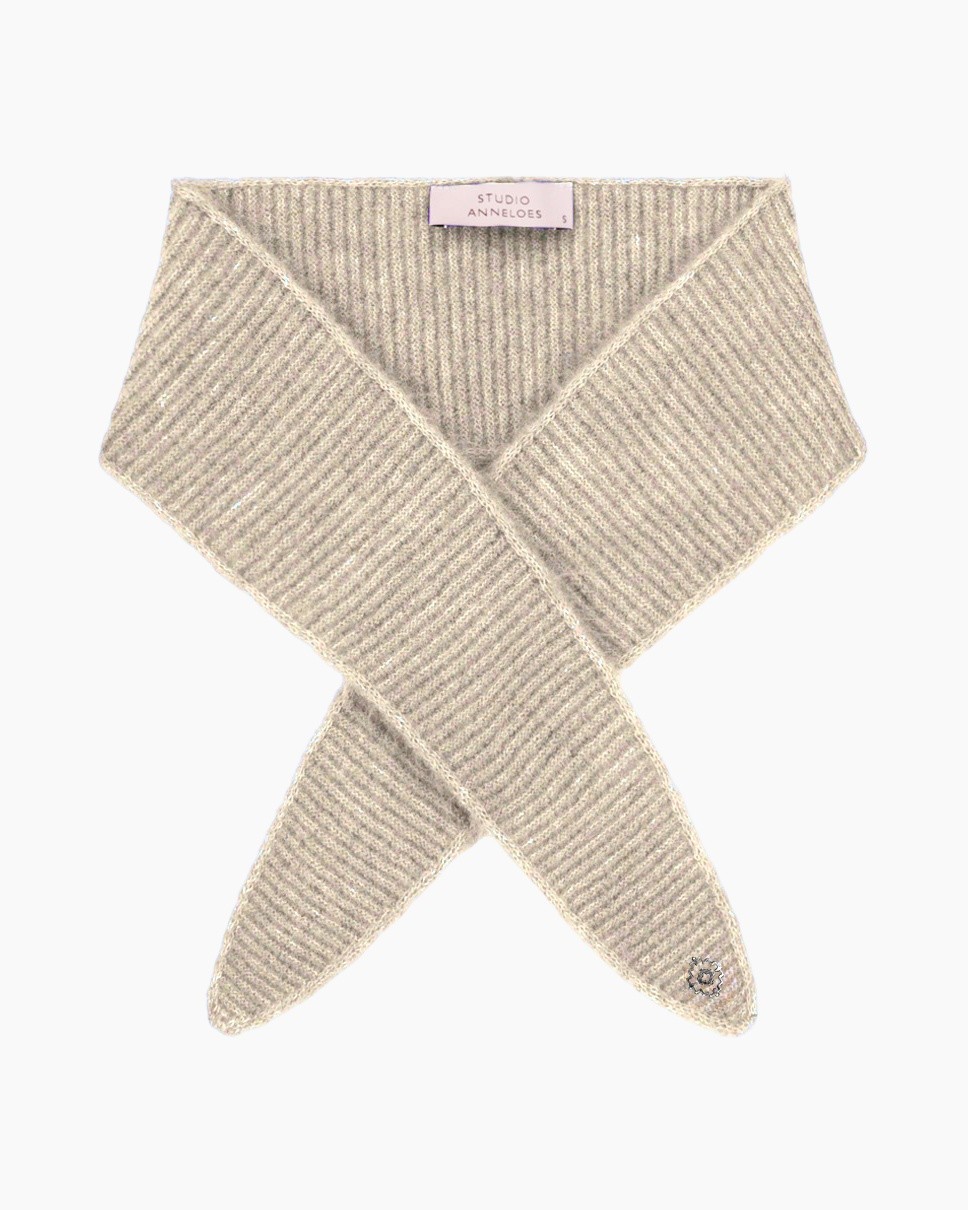 sjaal, brei, beige, geribd, sjaalpaar
