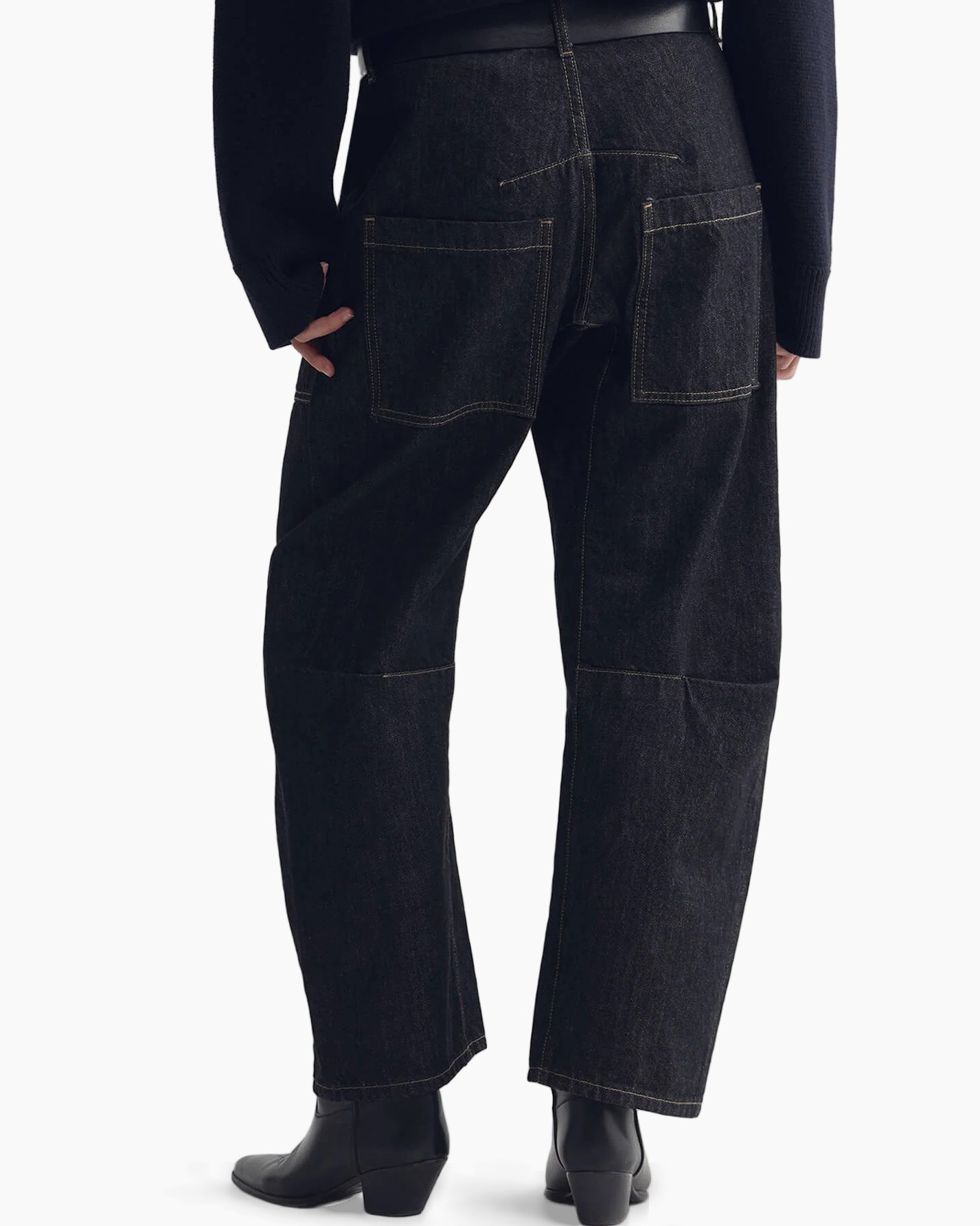 spijkerbroek,  denim,  wijdere pasvorm,  zakken,  zwart