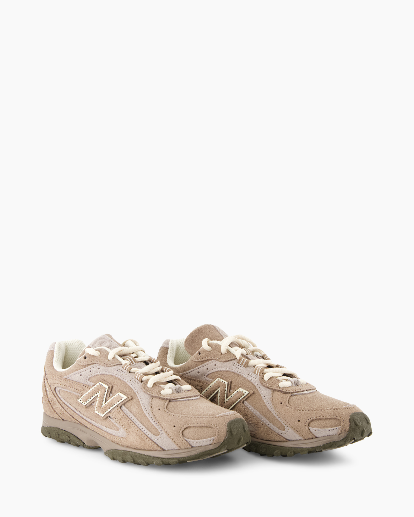 sneakers, beige, mesh, veterschoen, sportieve schoen