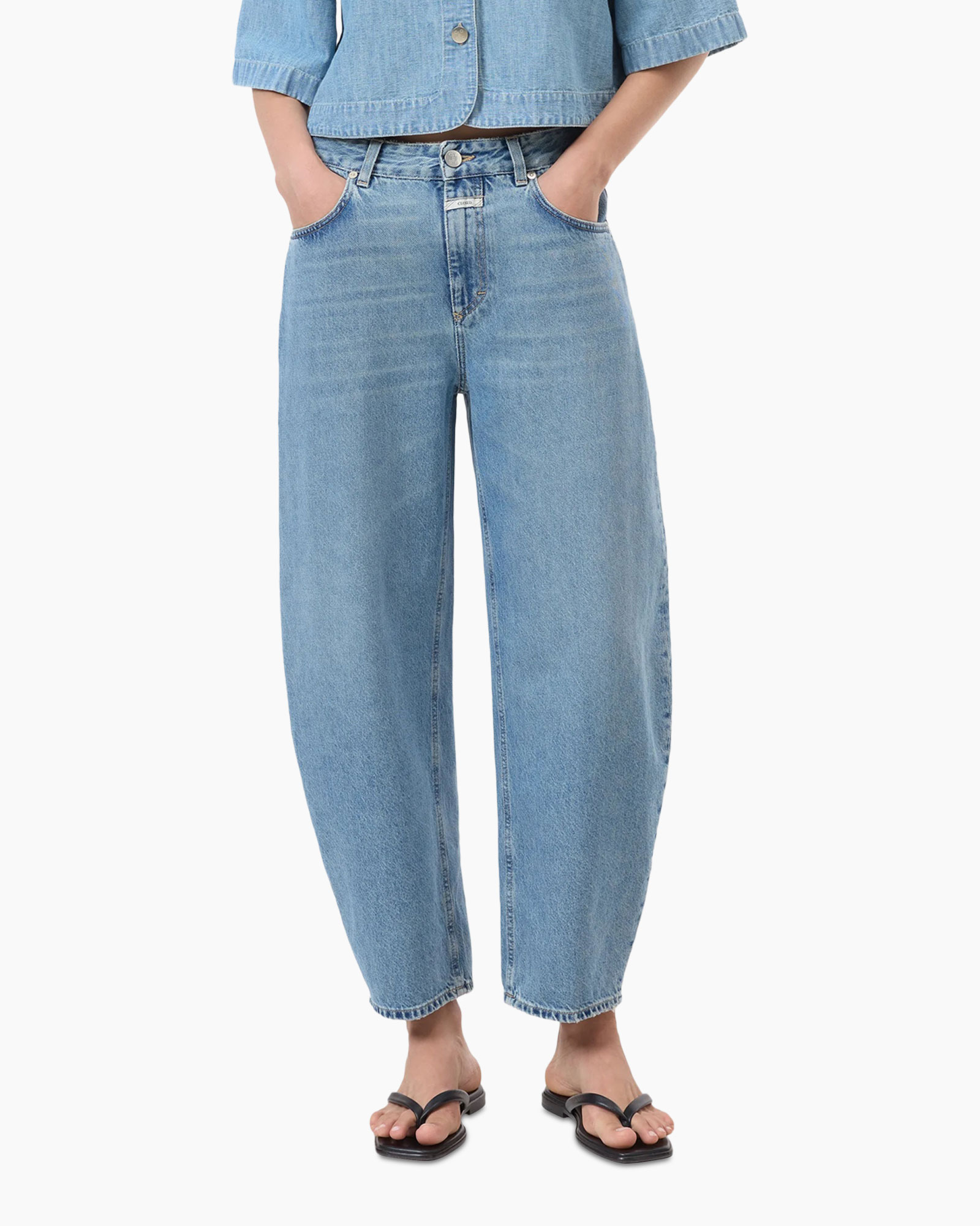 broek, denim, wijdere pootspijp, lichte wassing, broek