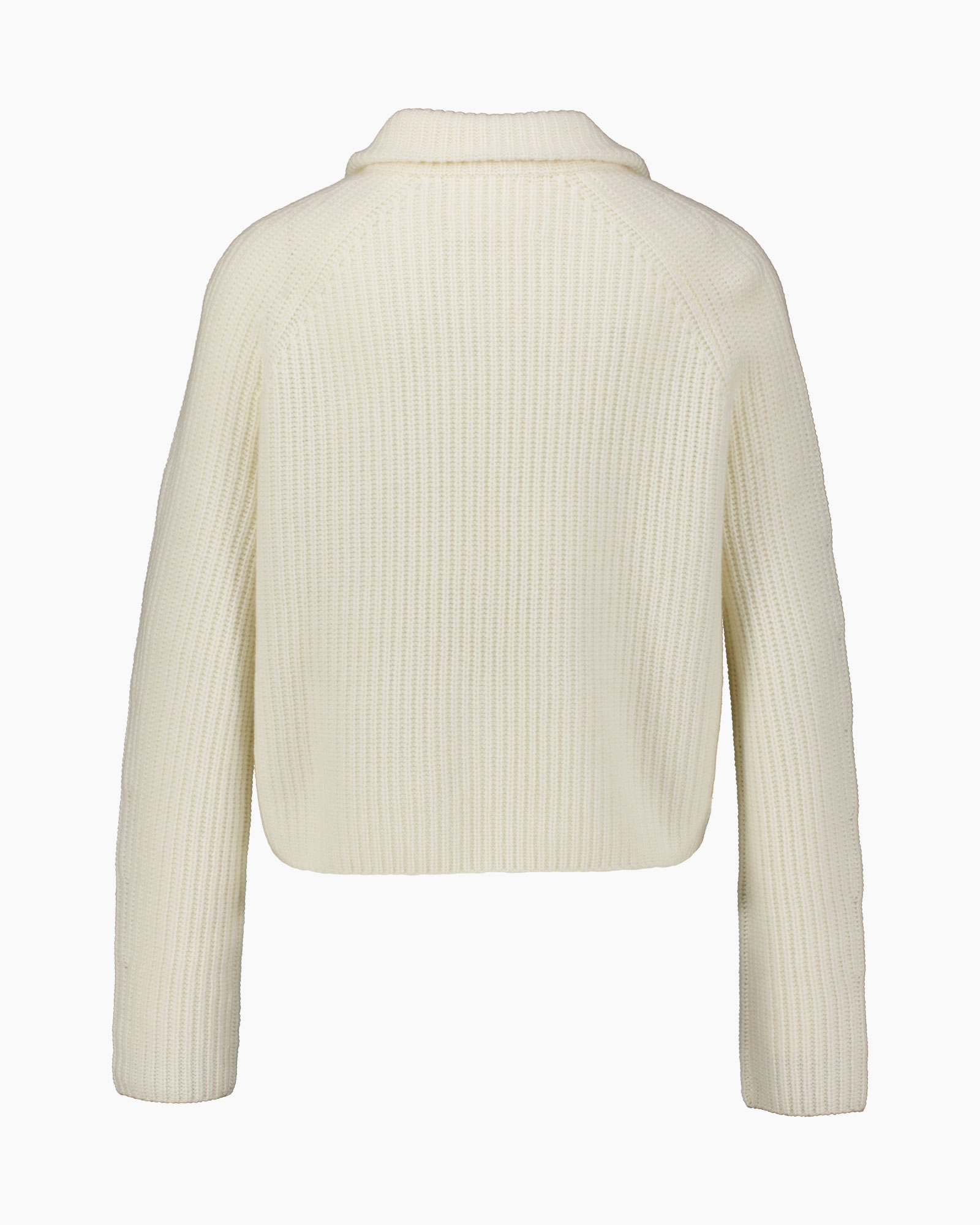 cardigan, rits, gebreide, crème, pullover