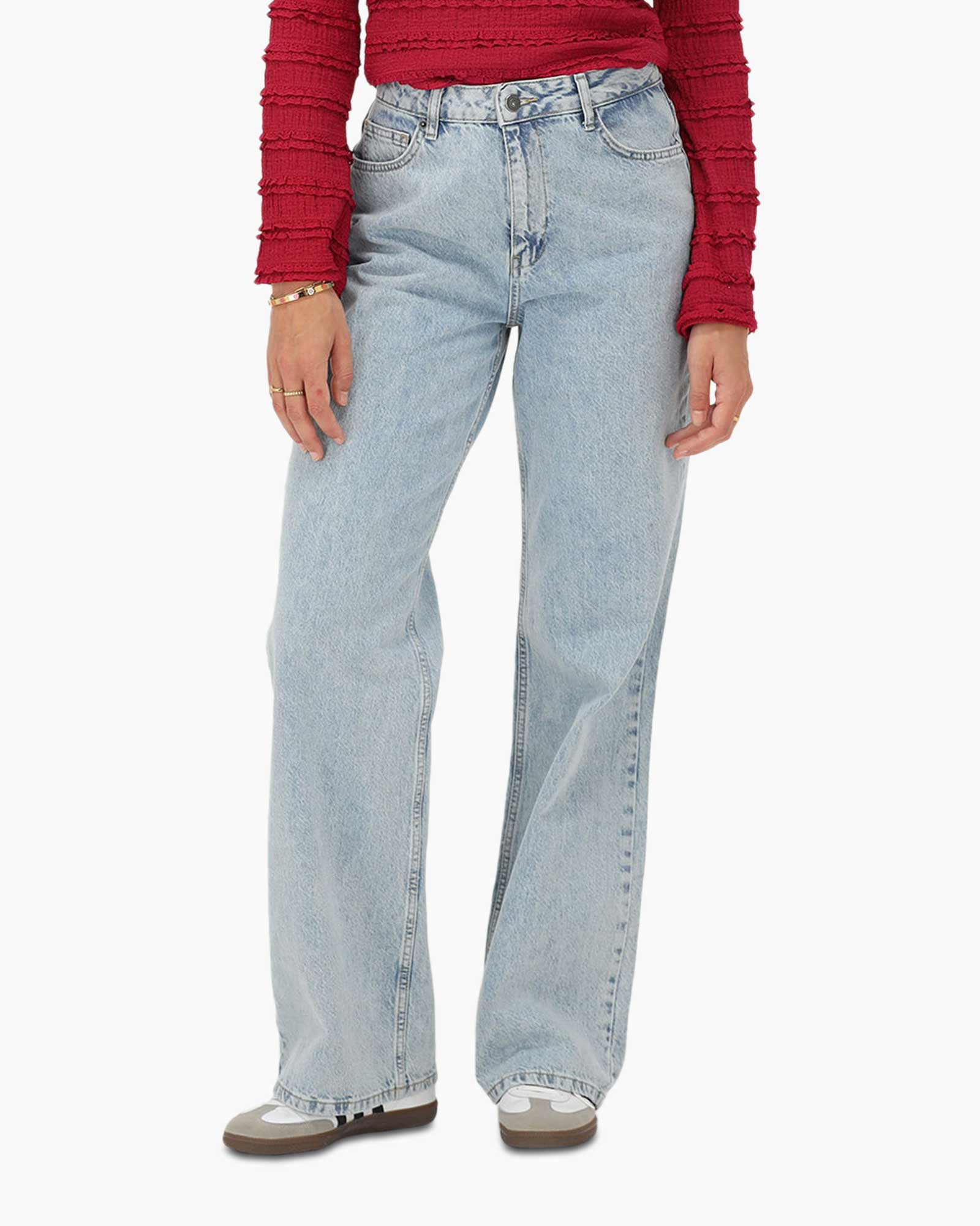 Broek Wide Leg Jeans Licht Blauw