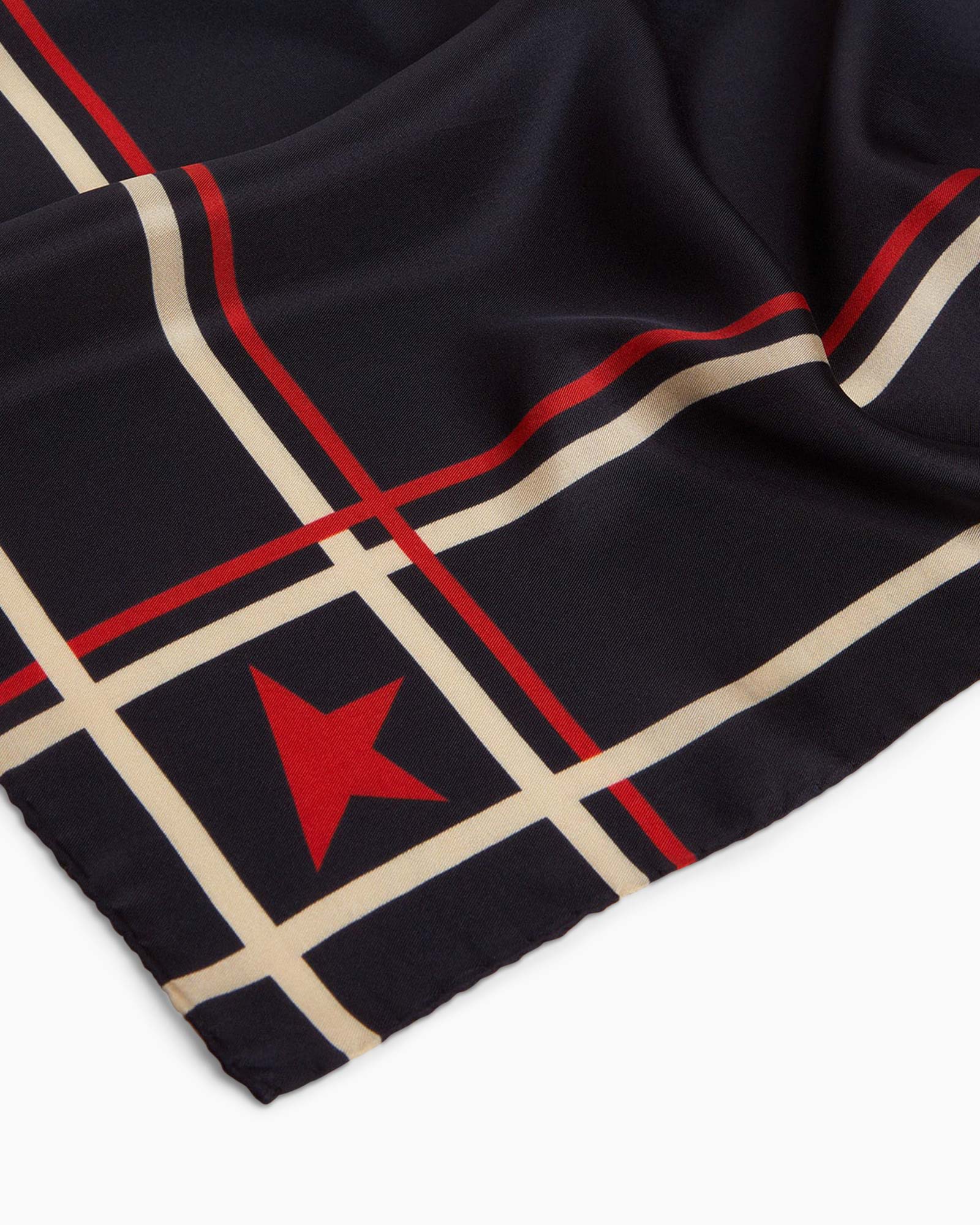 Sjaal Golden Foulard Star Print Silk Donker Blauw