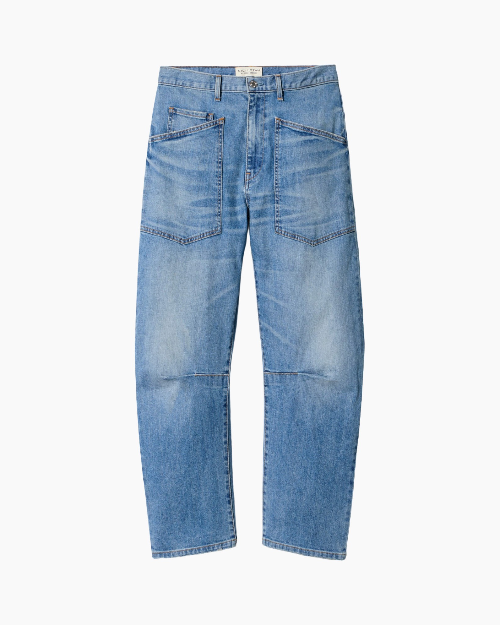 broek, denim, blauw, versleten, zakken