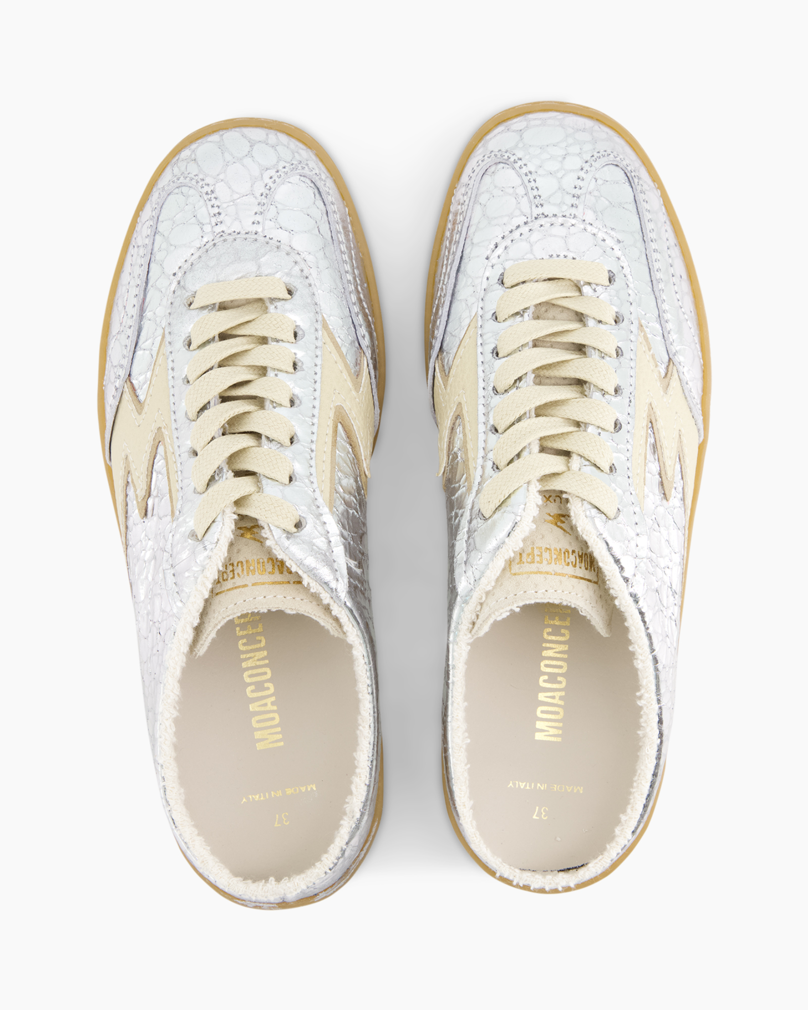 sneakers, veterschoenen, veters, patent leer, zilveren-wit