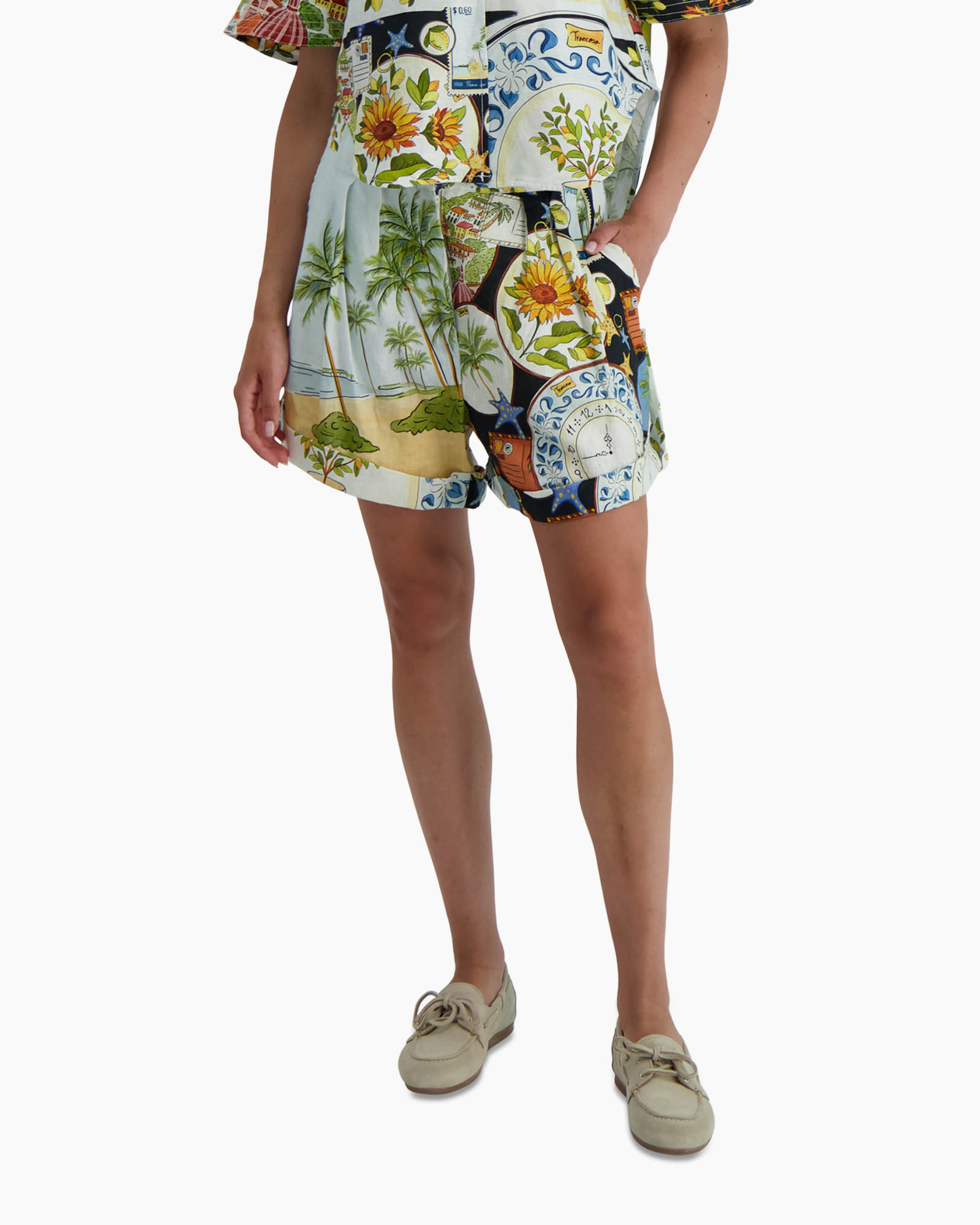 Korte Broek Latin Trip Scarves Groen