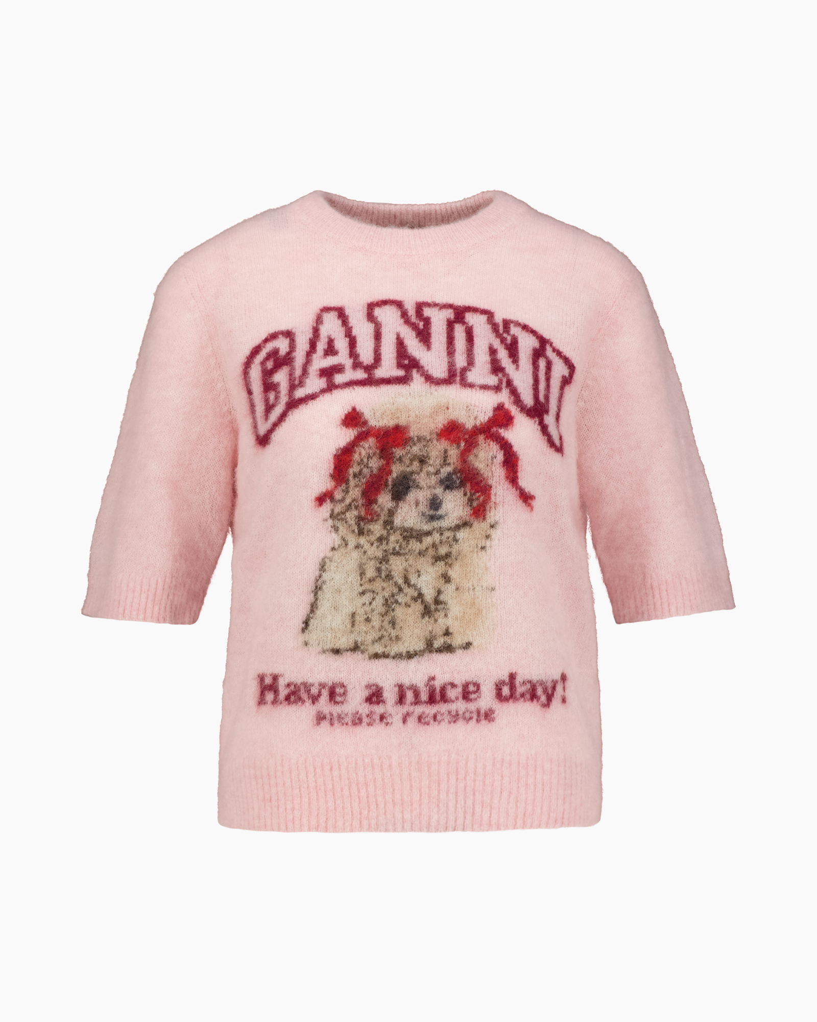 T-shirt Korte Mouw Brushed Alpaca Roze