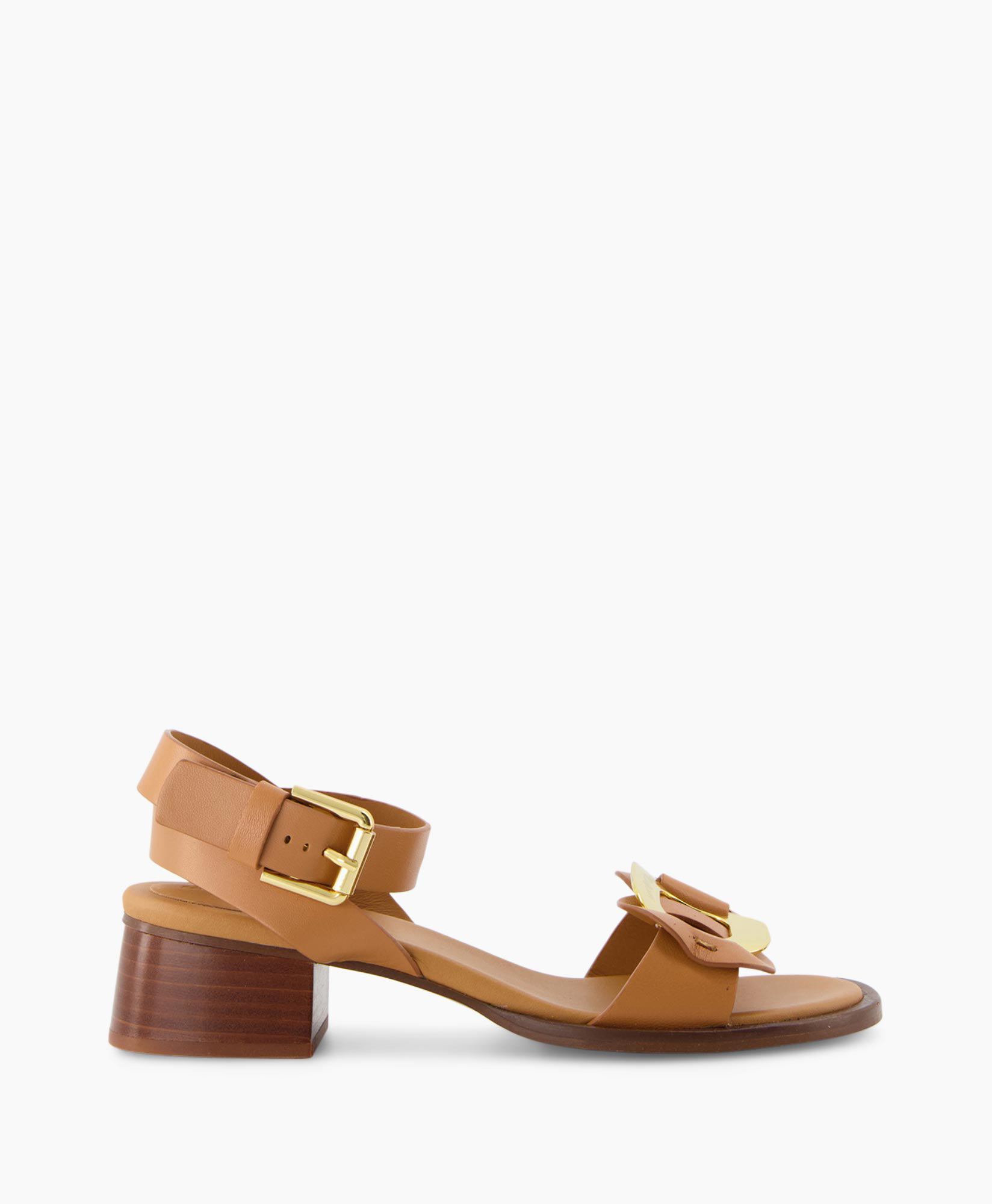 spoelen eb abstract See Chloe Schoenen Sandaal Met Hak Chany Camel