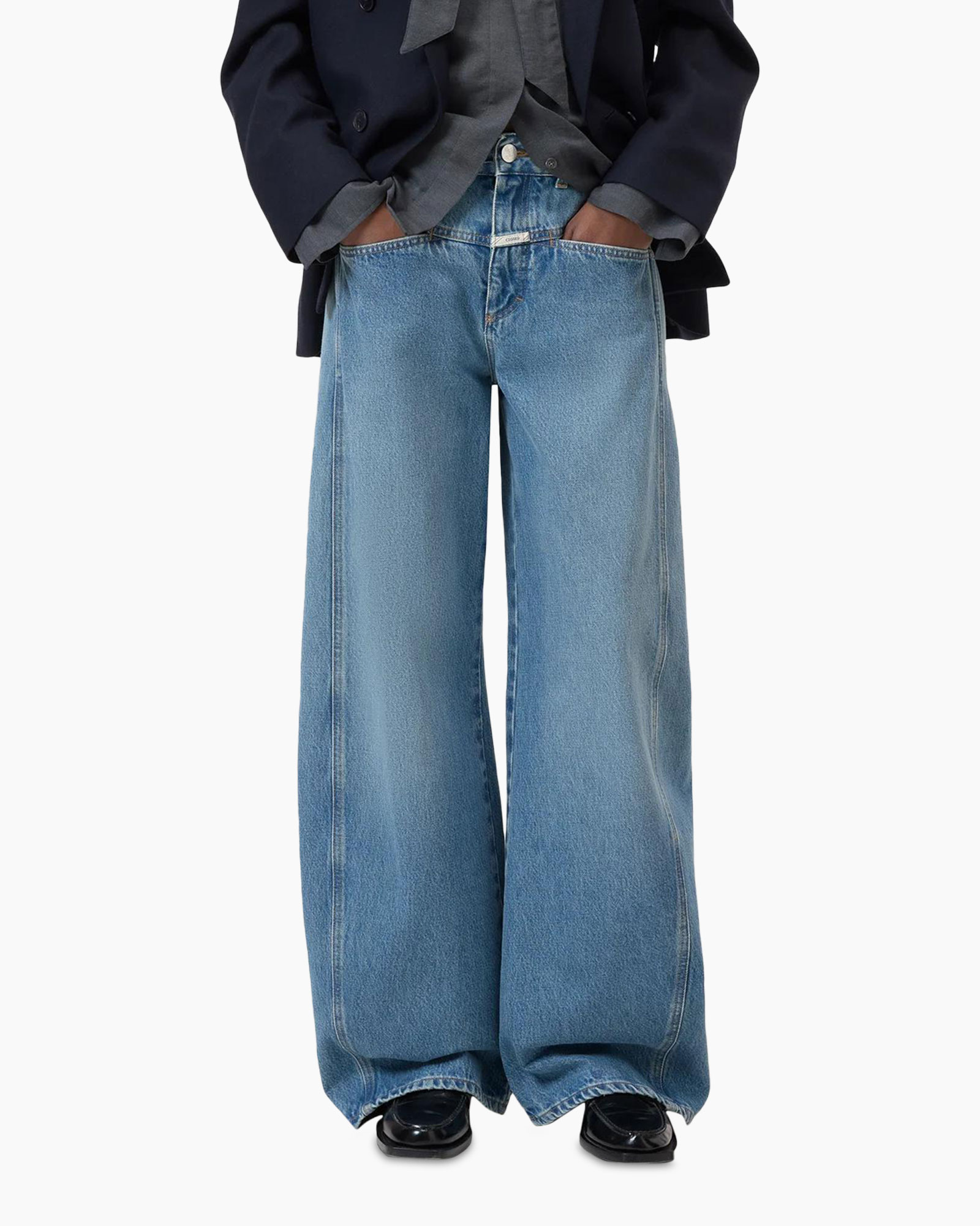 broek, wijd, denim, broekspijp, pantalon