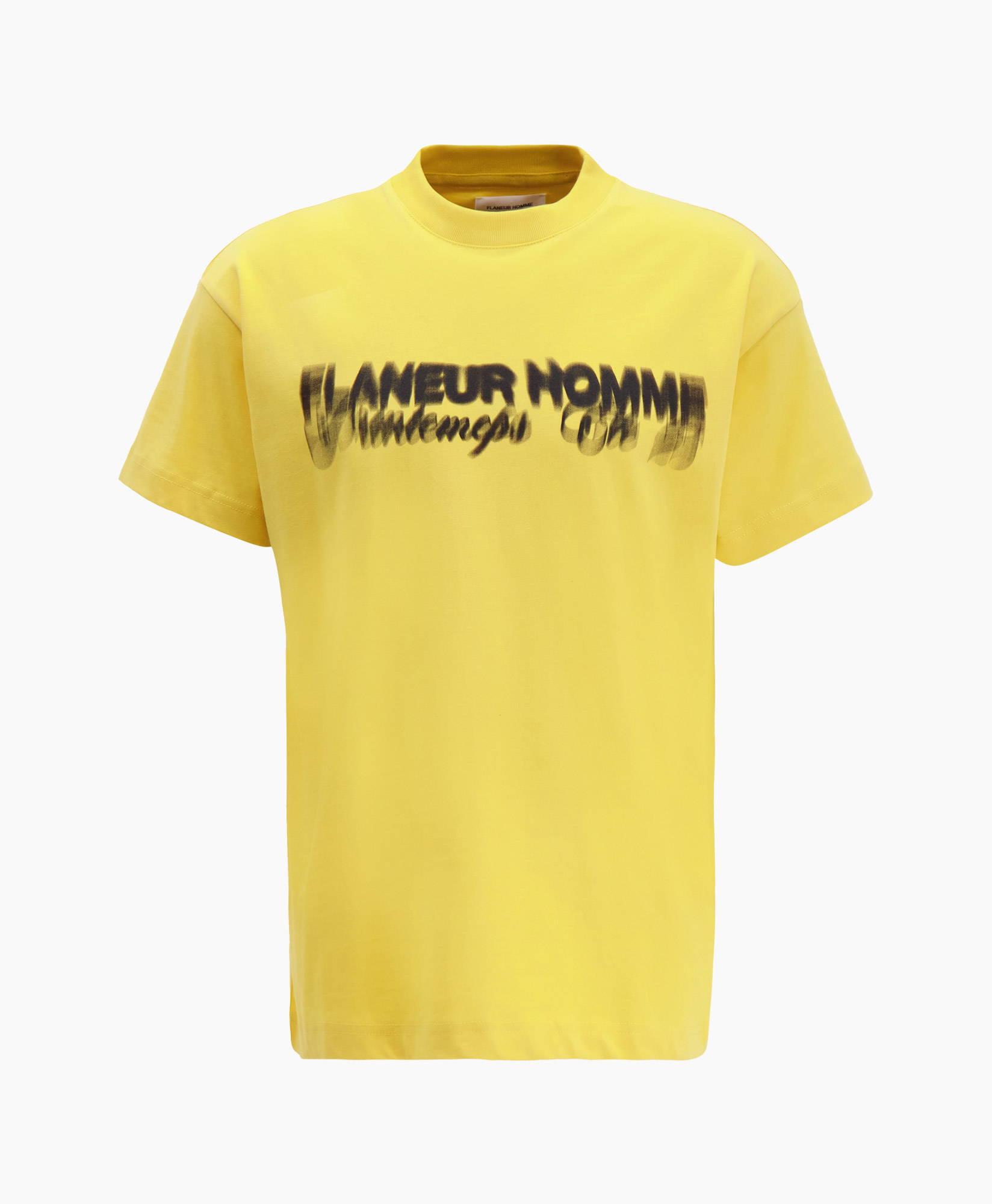 Flaneur Homme T-shirt Korte Mouw Distorted Printem Geel