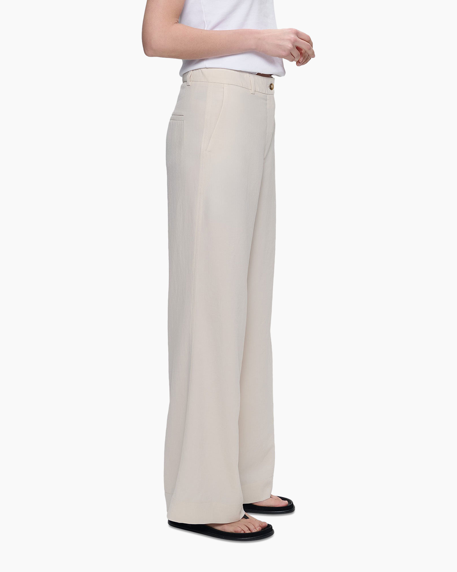 Pantalon Jap Crepe Micky Wide Leg Ecru