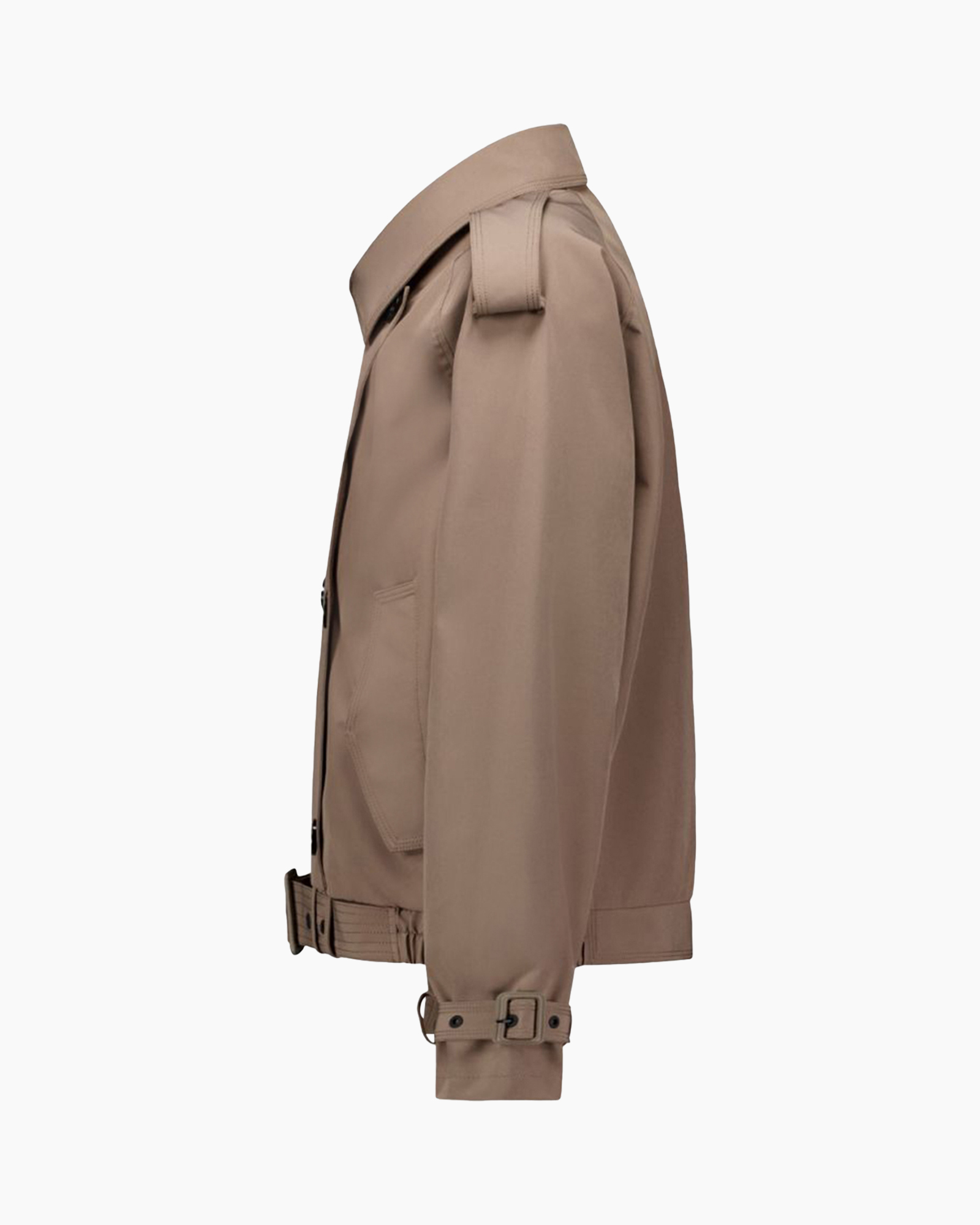 regenjas, jas, beige, riempel, lange