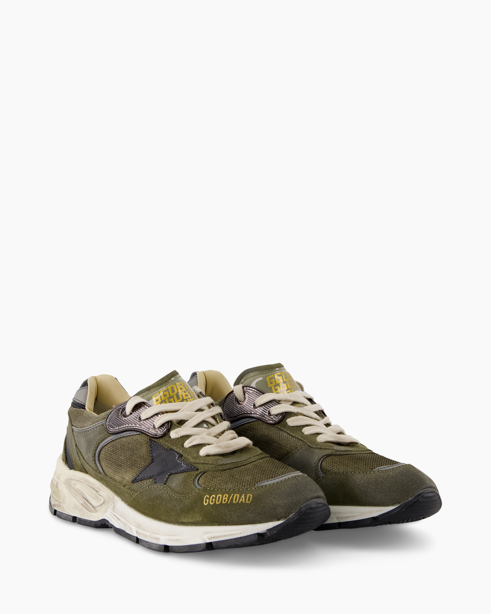 sneaker, athletic, groen, mesh, veterklaar