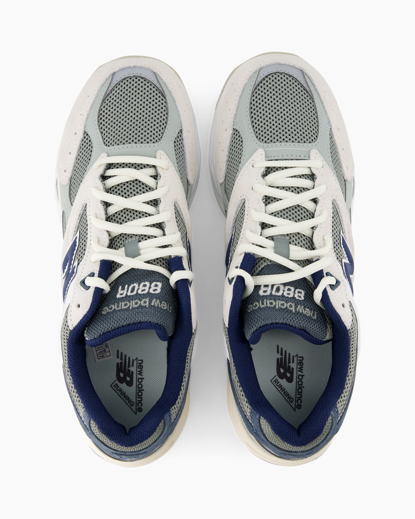 sneakers, mesh, veters, grijs, blauw