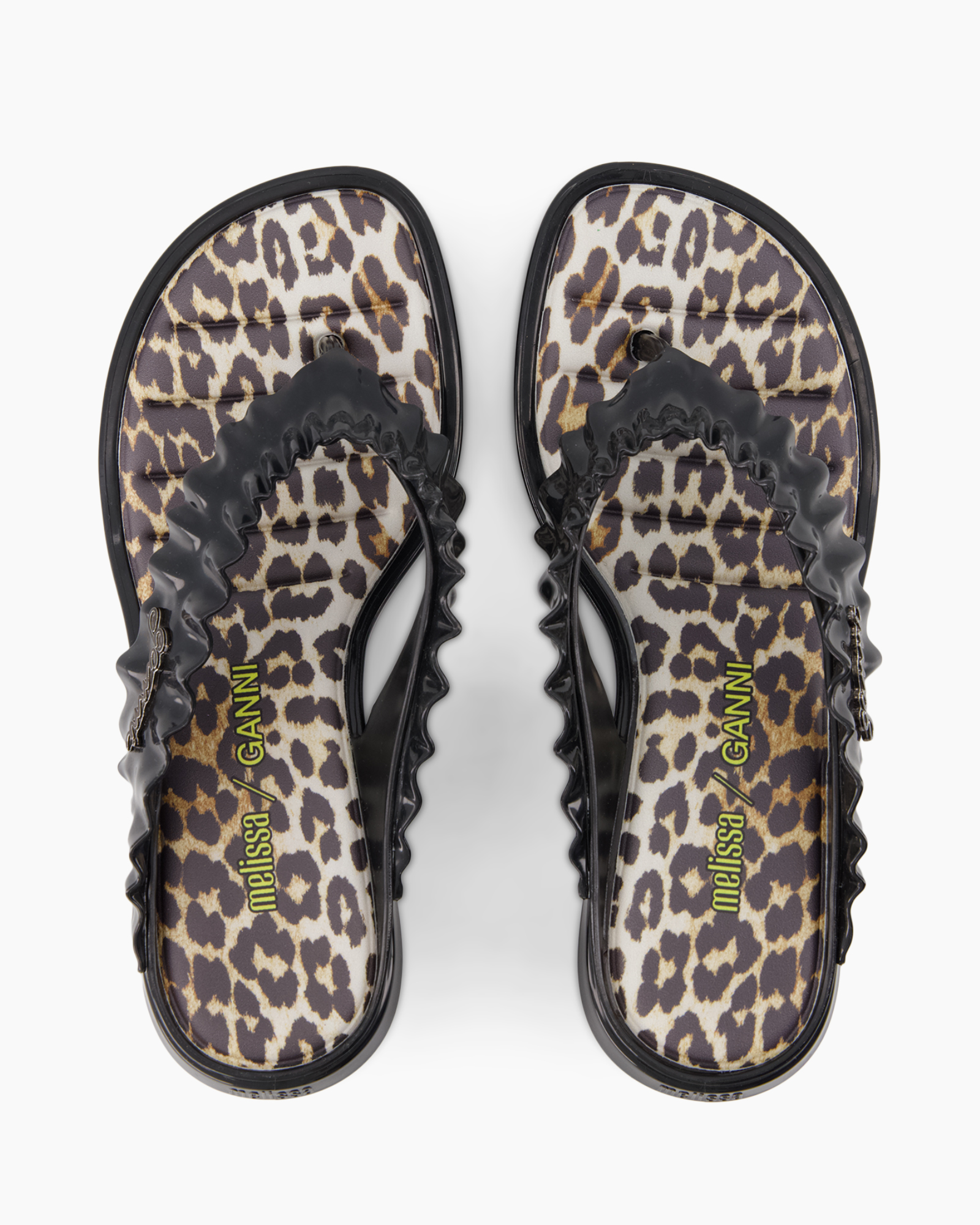 leopard, sandalen, slipper, flip-flop, gerafelde randen