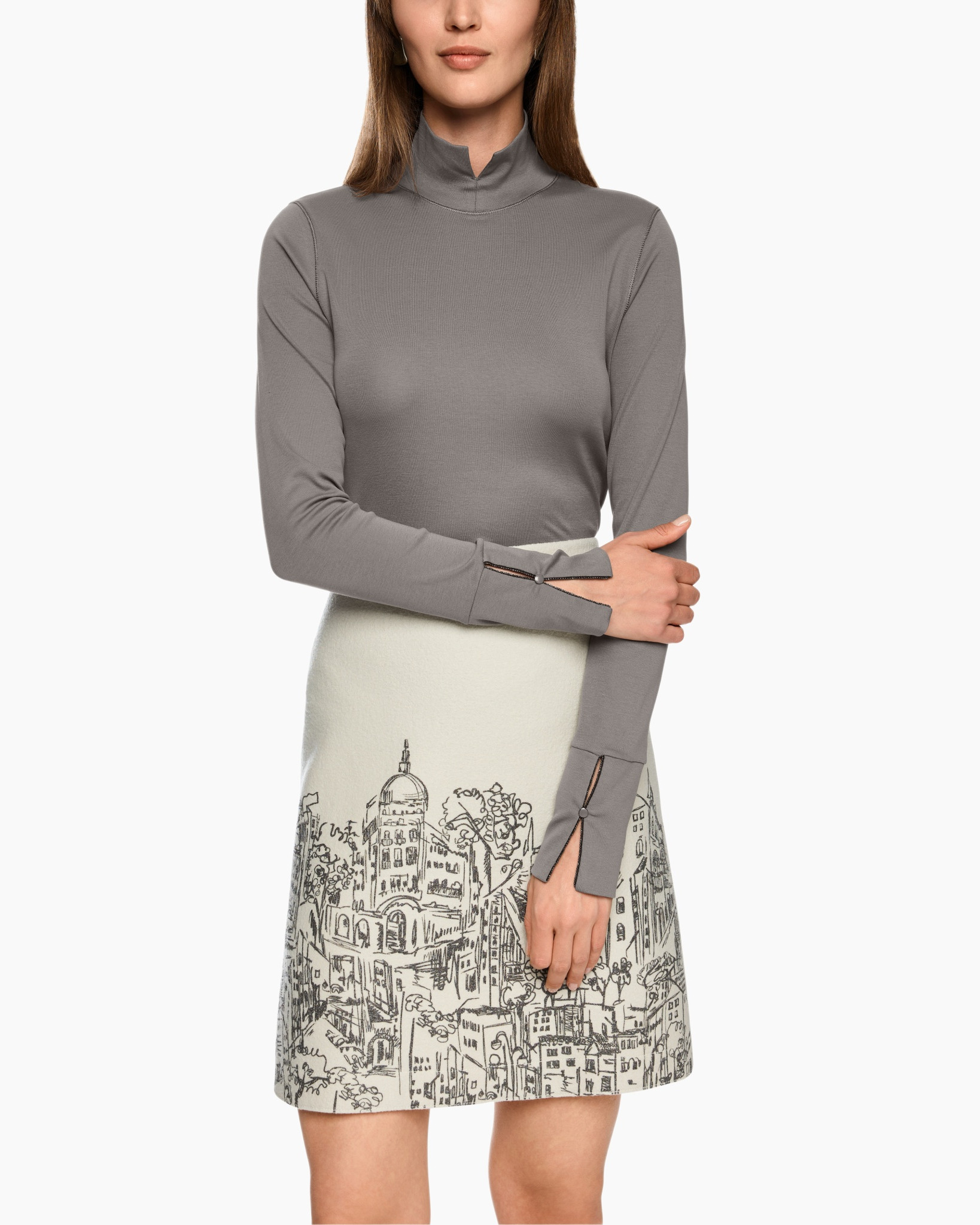 T-shirt Zc 48.05 J14 midden grijs