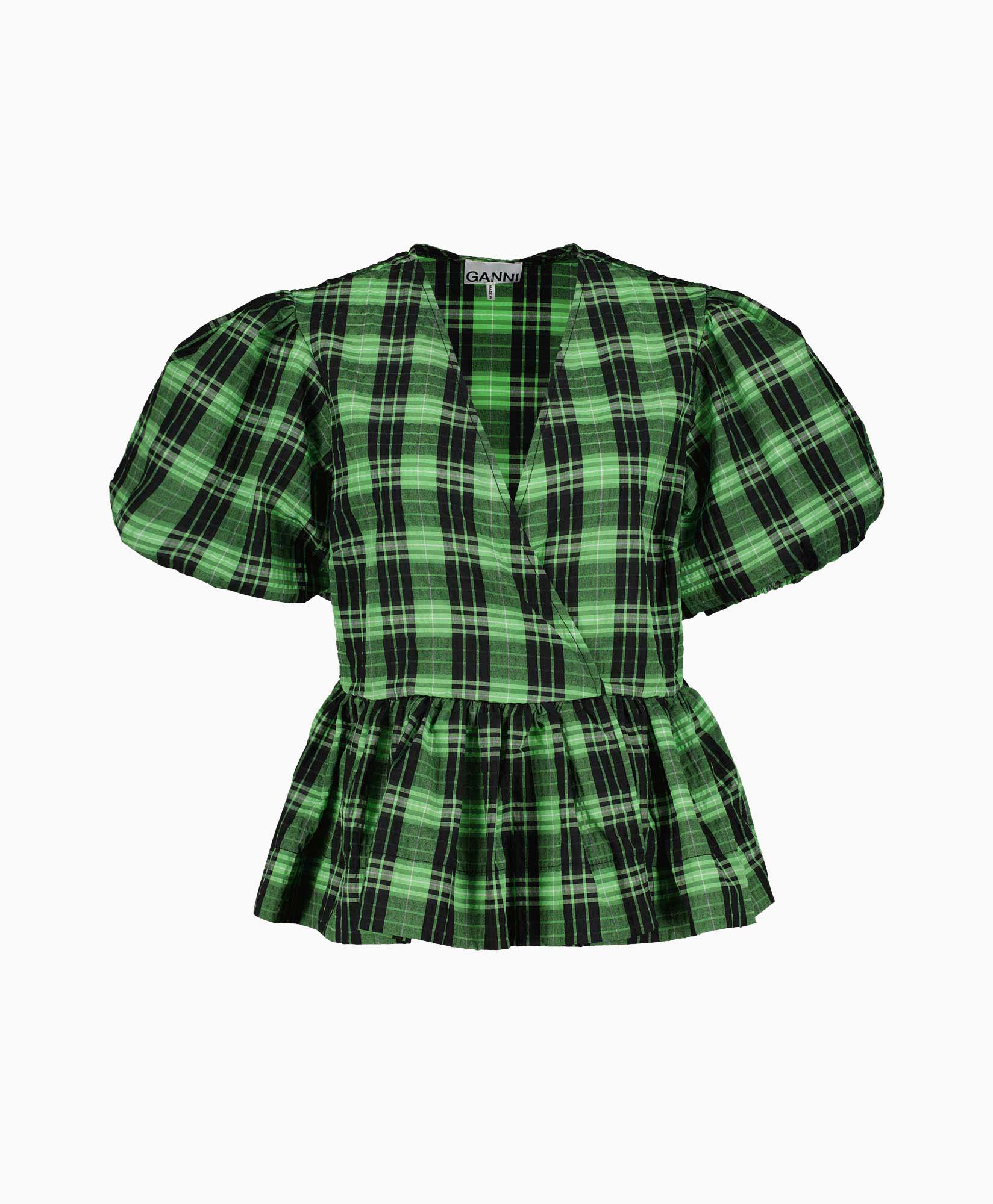 Ganni Blouse F7539 Groen