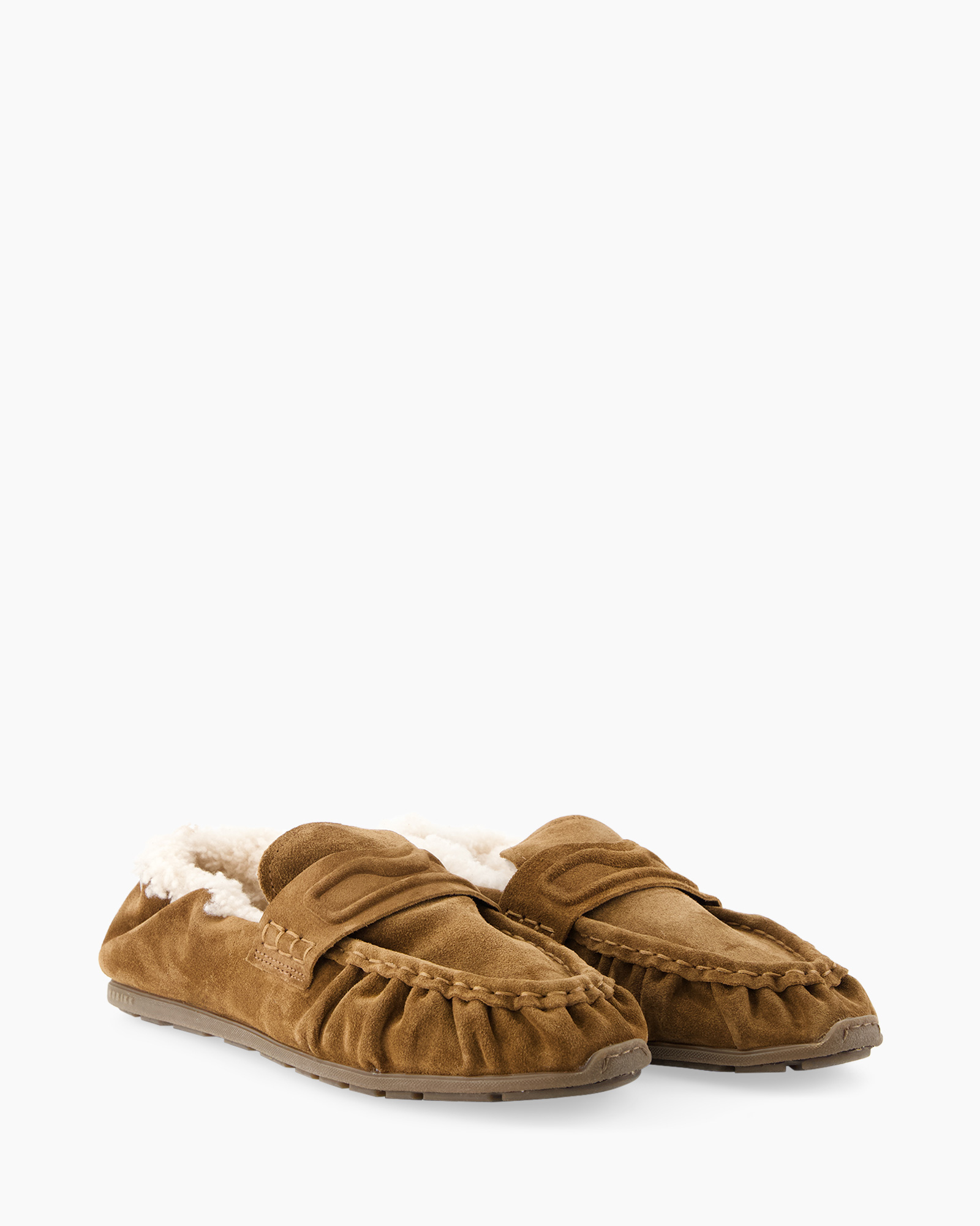 slofjes, mocassin, bruin, schapenleren voering, slip-on
