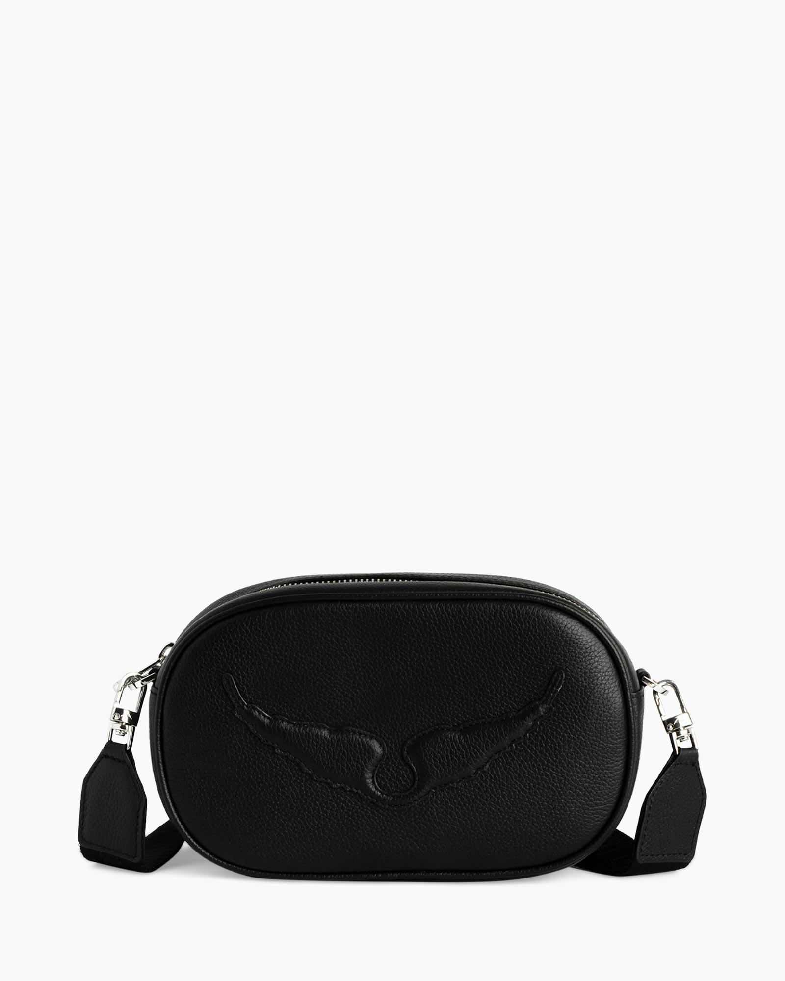 Crossbody Tas Rock With You Grained Leather Zwart