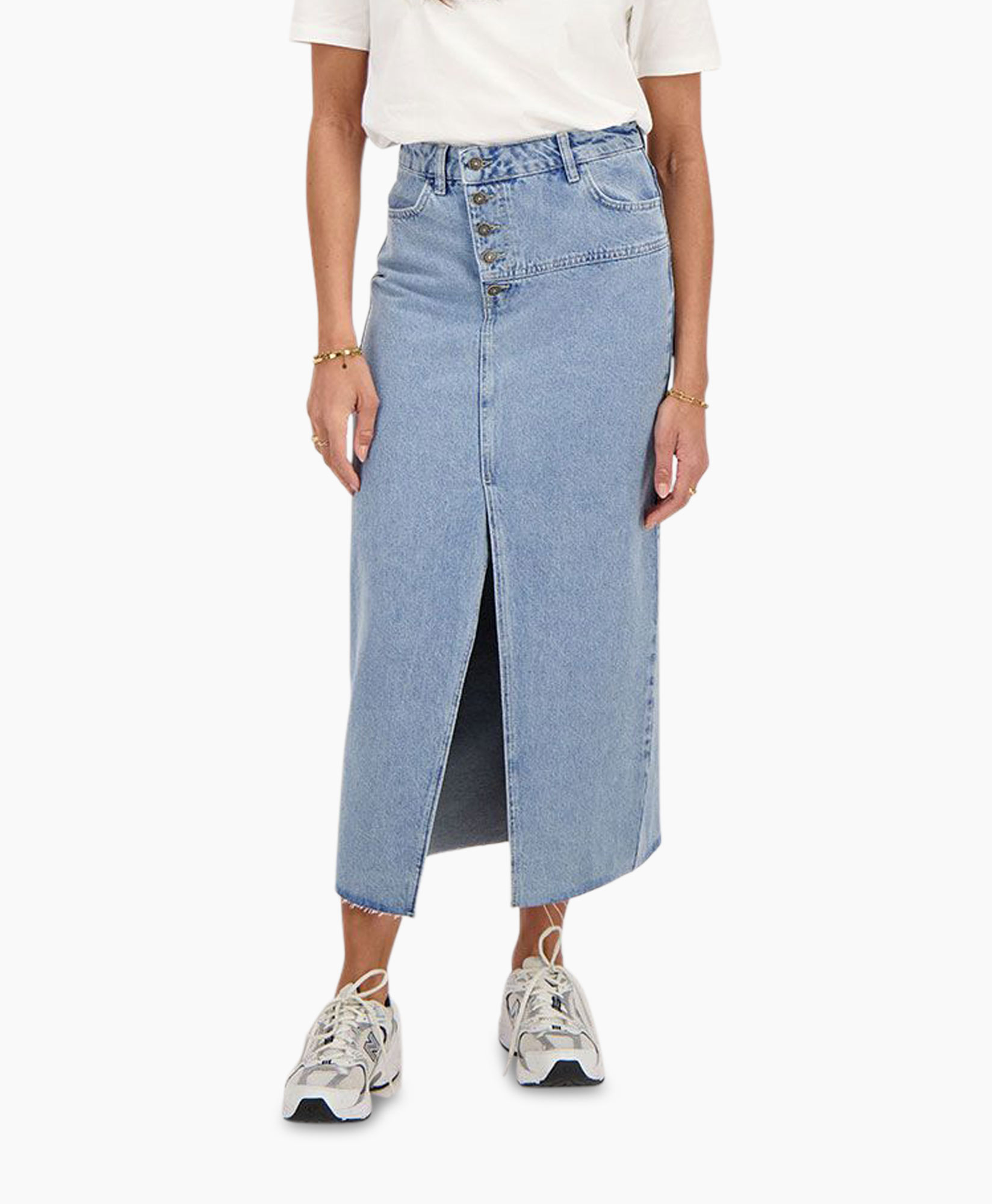 Midi Rok Mj10697 Blauw