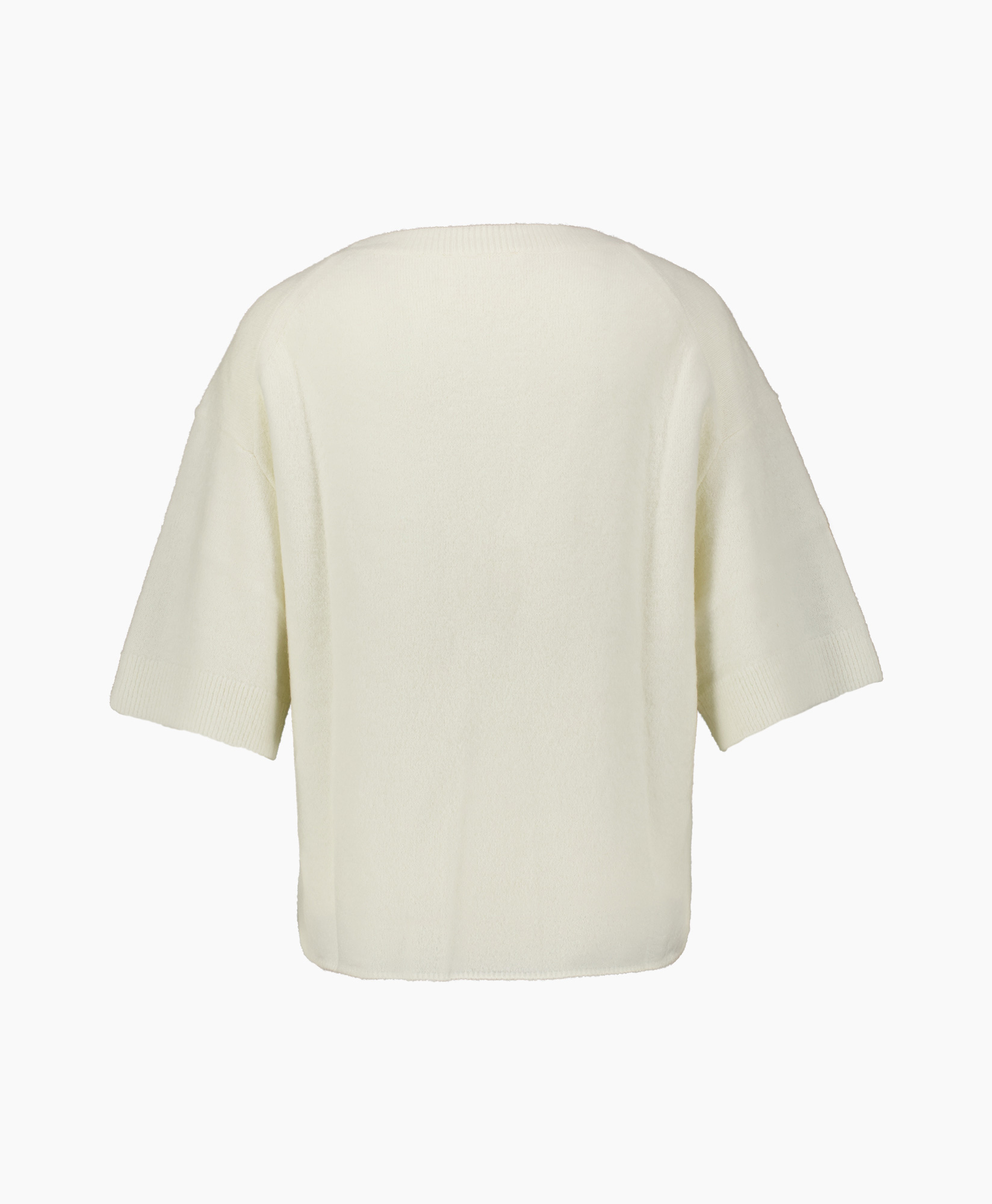 trui, short-sleeve, creme, örme, gevouwen