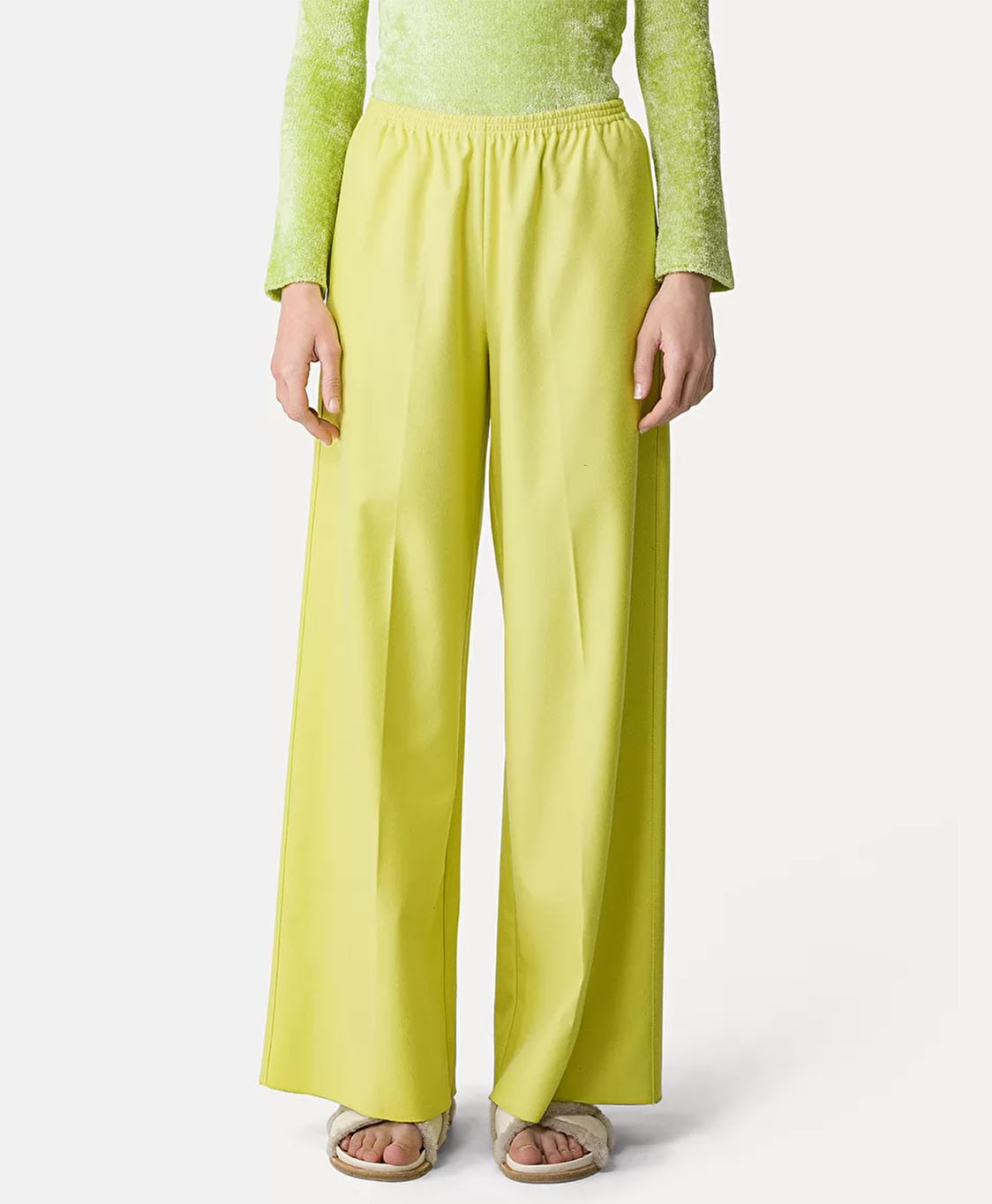 Pantalon Pants Wool Cloth Elasticated licht groen